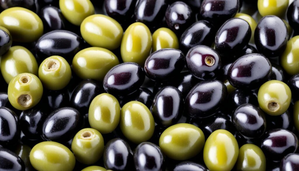 difference between black and green olives
