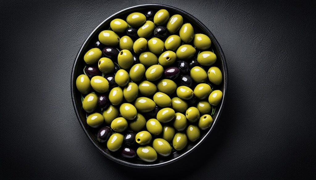 taste of black and green olives