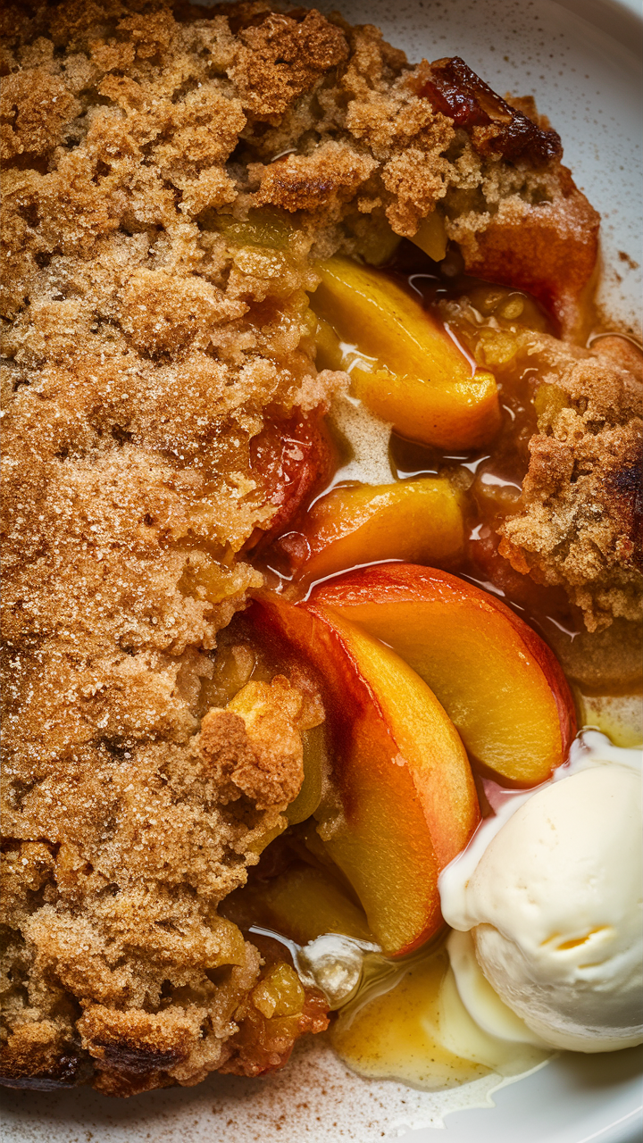 Cottage Cheese and peach crumble