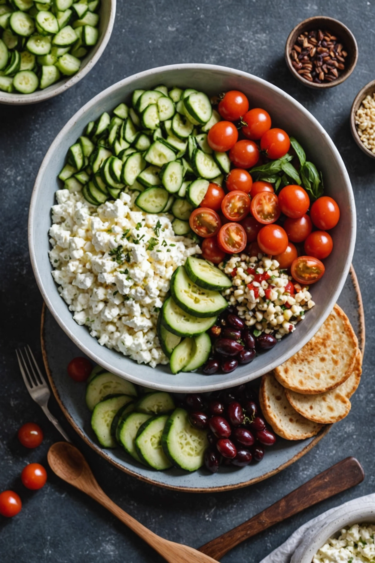 1. Mediterranean Cottage Cheese Dinner Bowl