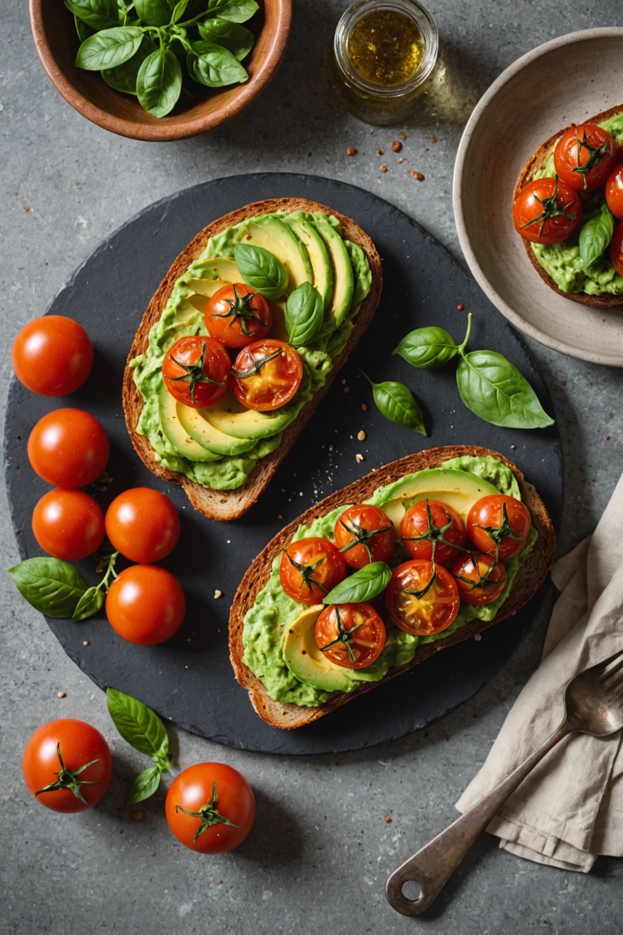 10. Avocado Toast with Roasted Tomatoes