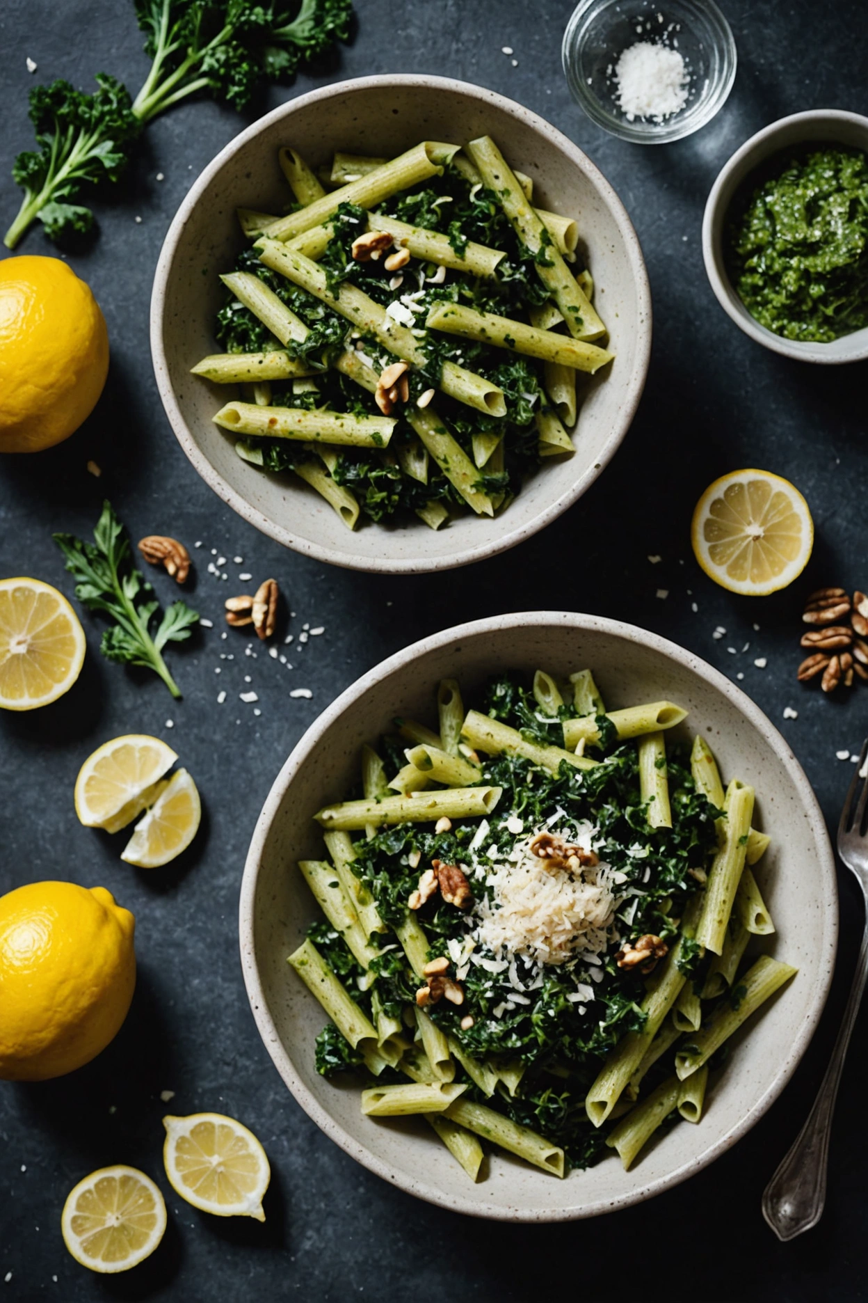 10. Kale and Walnut Pesto Penne