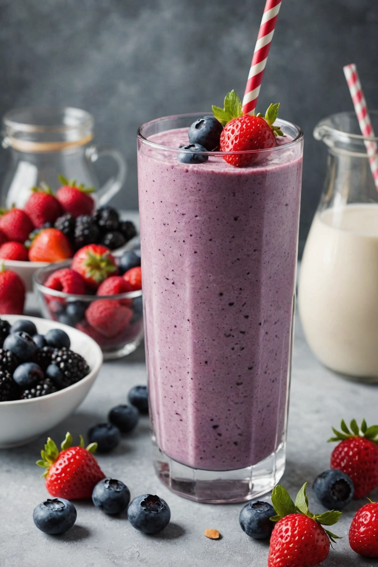 11. Mixed Berry Cottage Cheese Smoothie