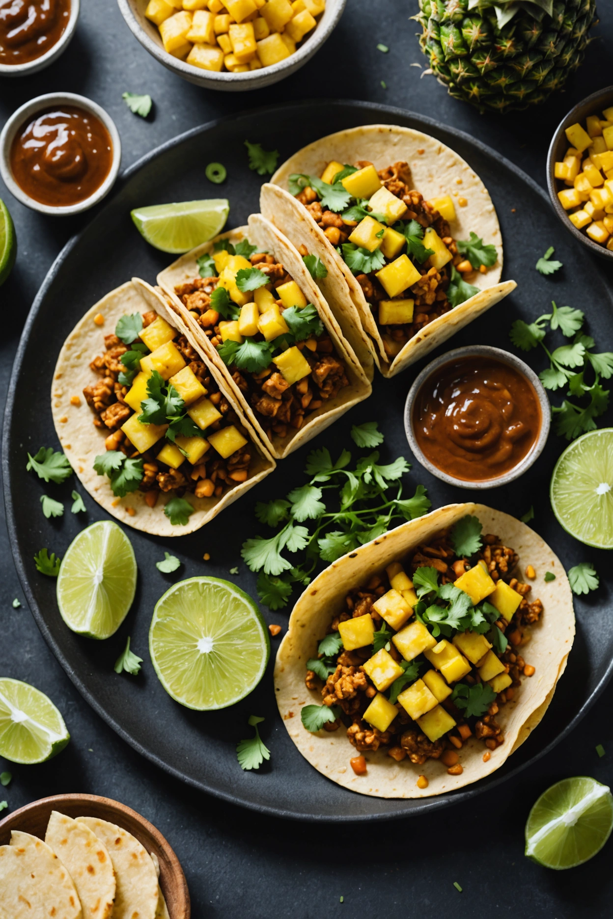 11. Pineapple and Teriyaki Tempeh Vegan Tacos