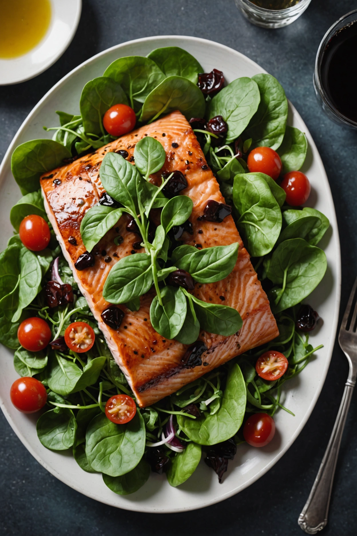 13. Balsamic Glazed Salmon Salad