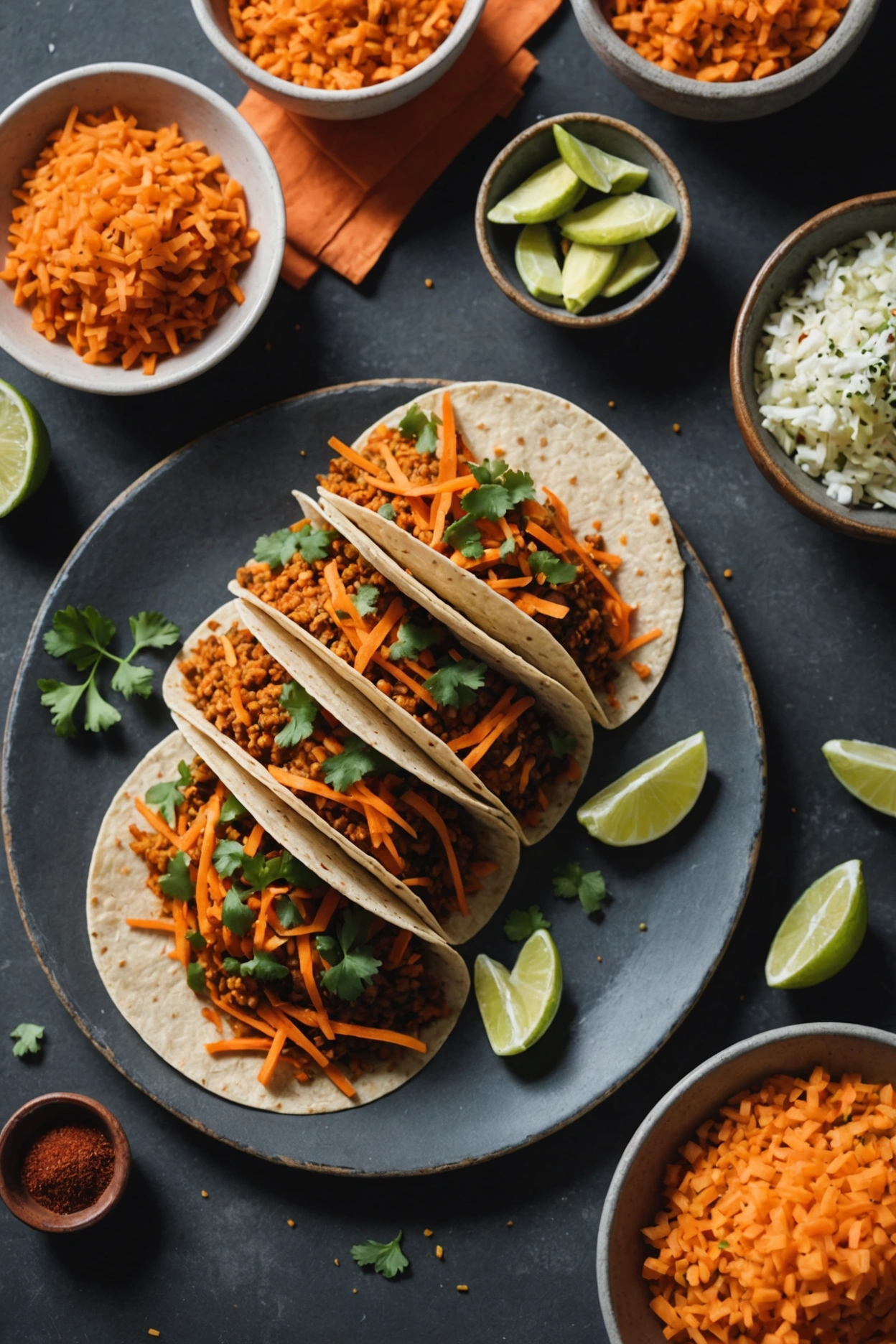 13. Red Lentil and Carrot Vegan Tacos