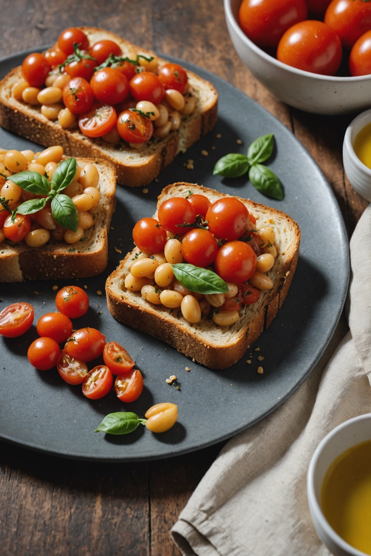 14. Butter Bean and Tomato Toast