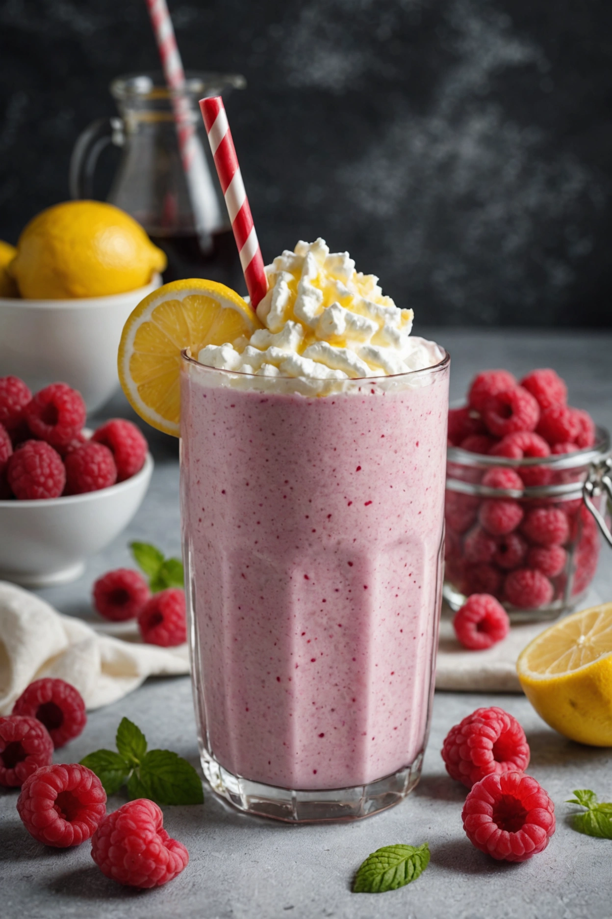 14. Raspberry Lemon Cottage Cheese Smoothie