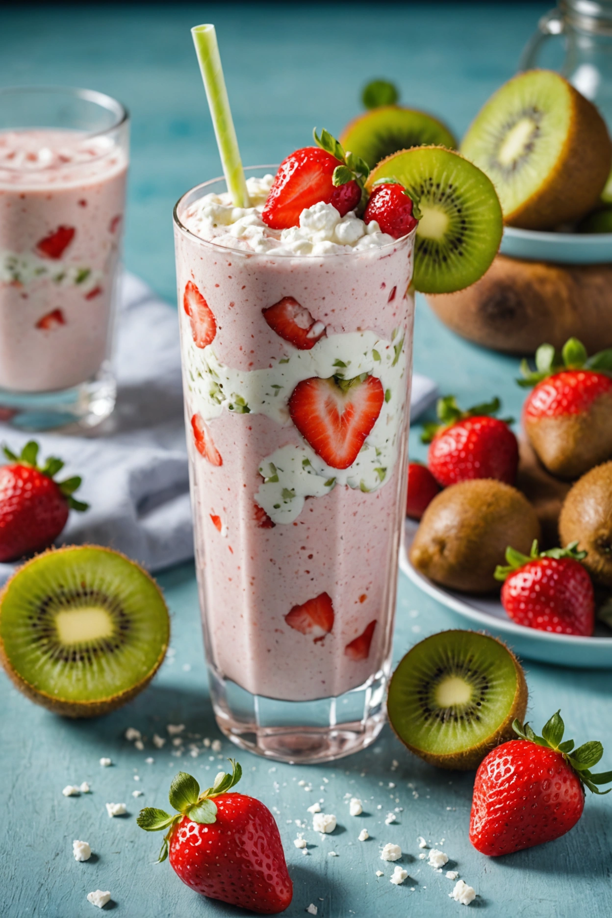 15. Kiwi Strawberry Cottage Cheese Smoothie