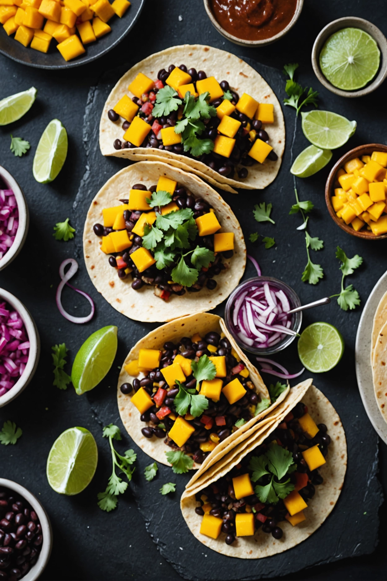 15. Mango and Black Bean Vegan Tacos