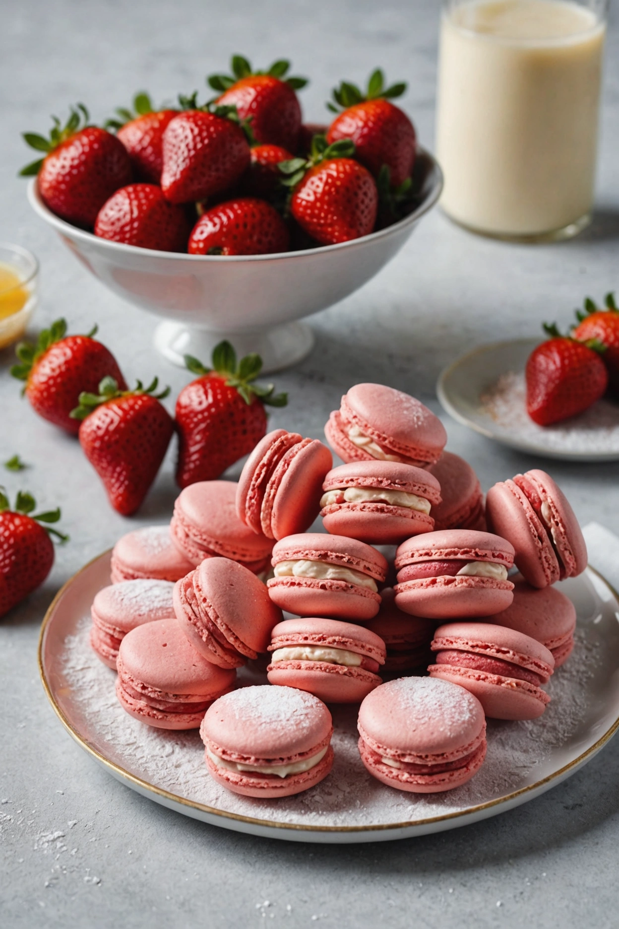 16. Strawberry Macarons