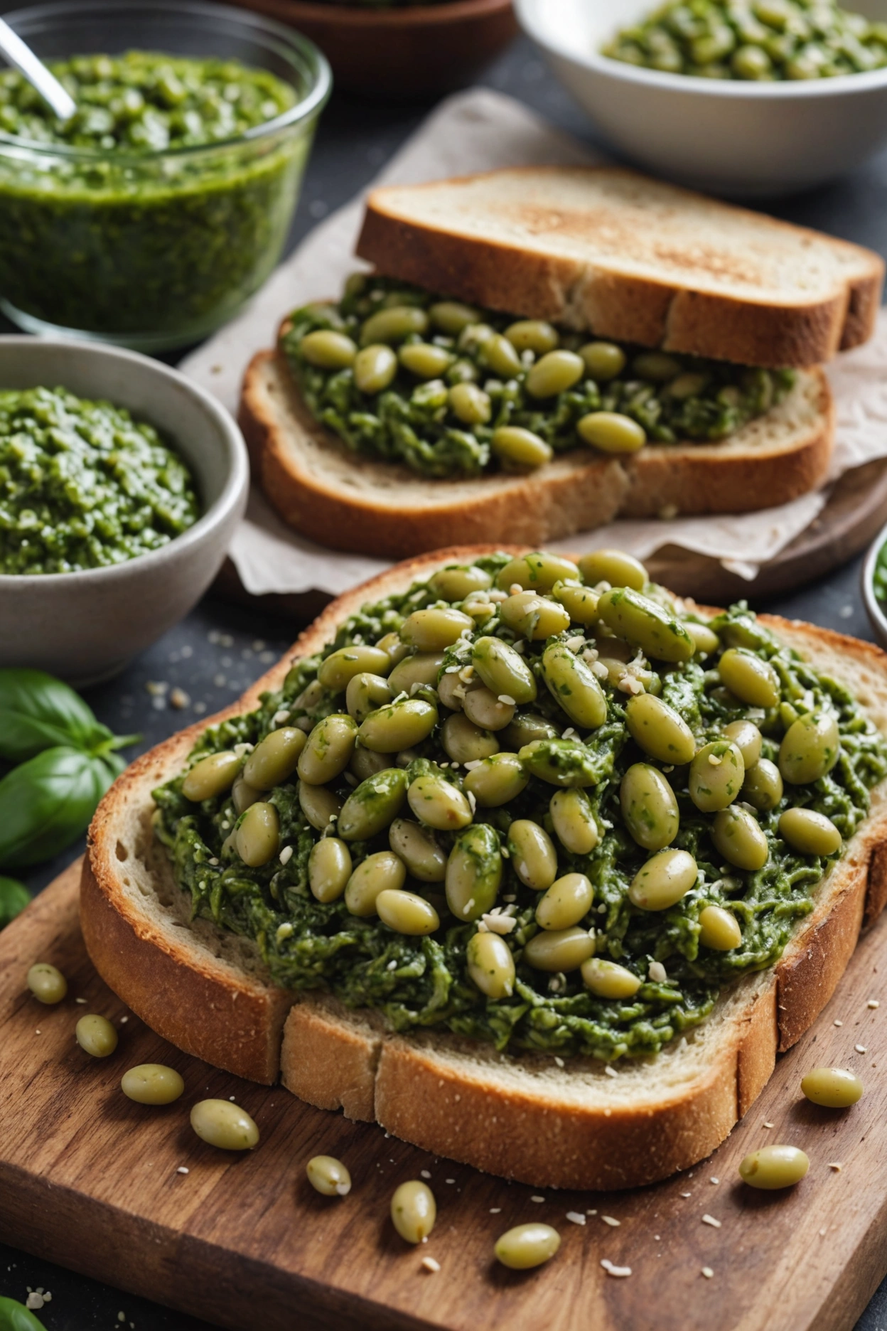 17. Pesto Beans on Toast