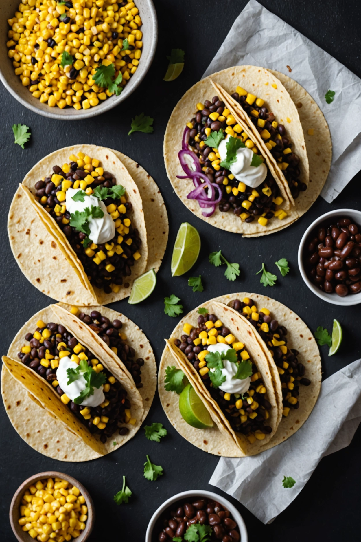 2. Black Bean and Corn Vegan Tacos