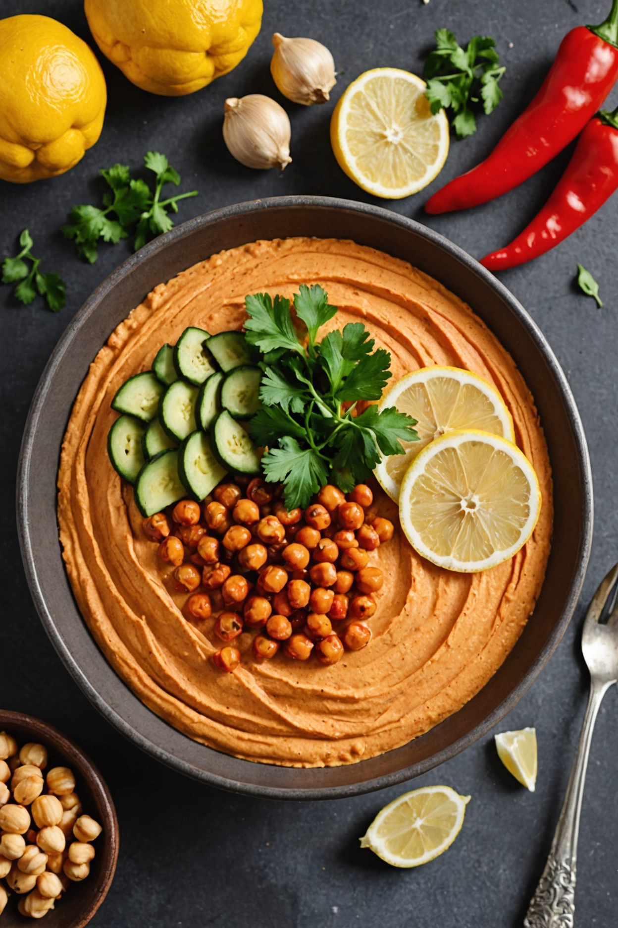 2. Roasted Red Pepper Hummus