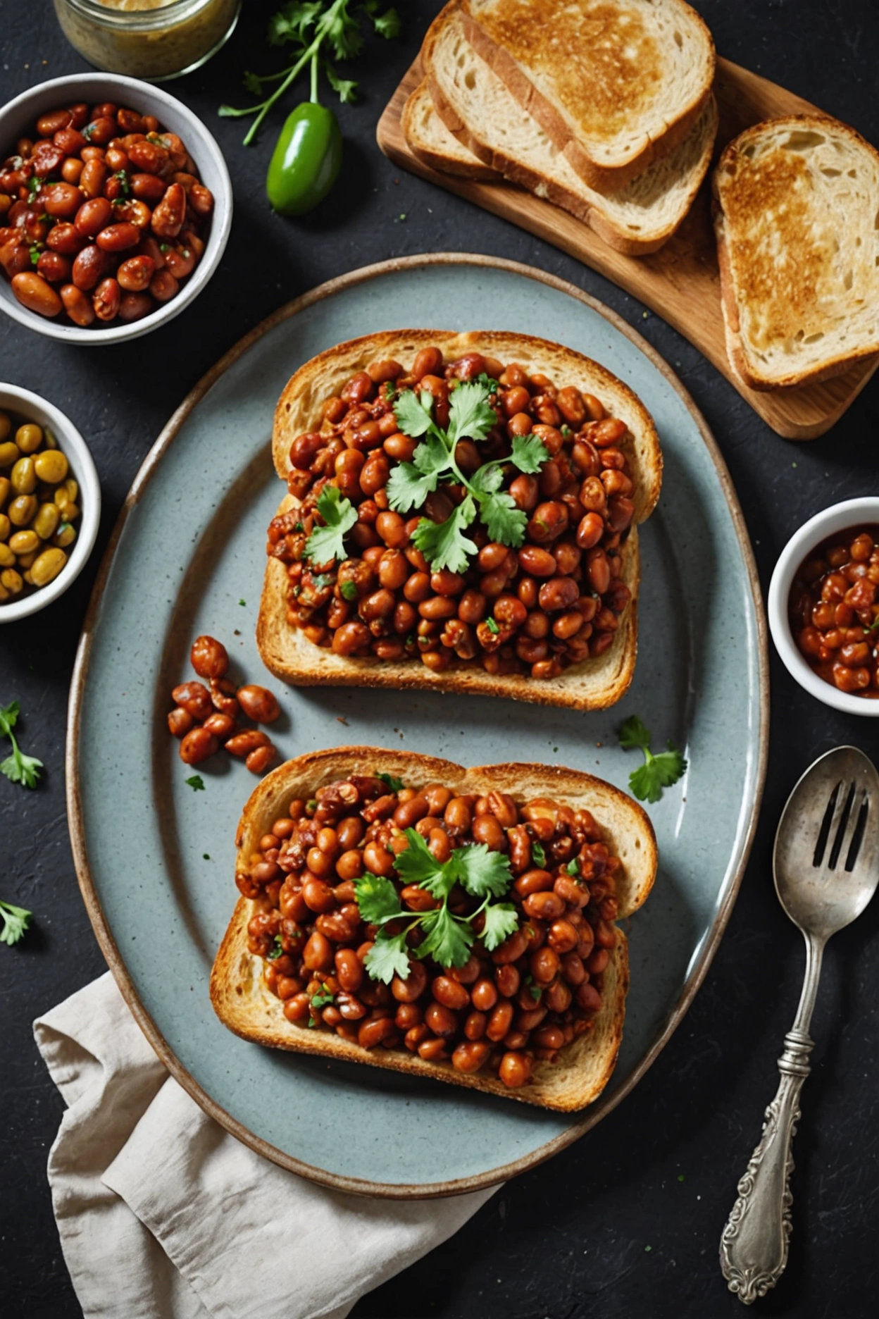 2. Spicy Chorizo Beans on Toast