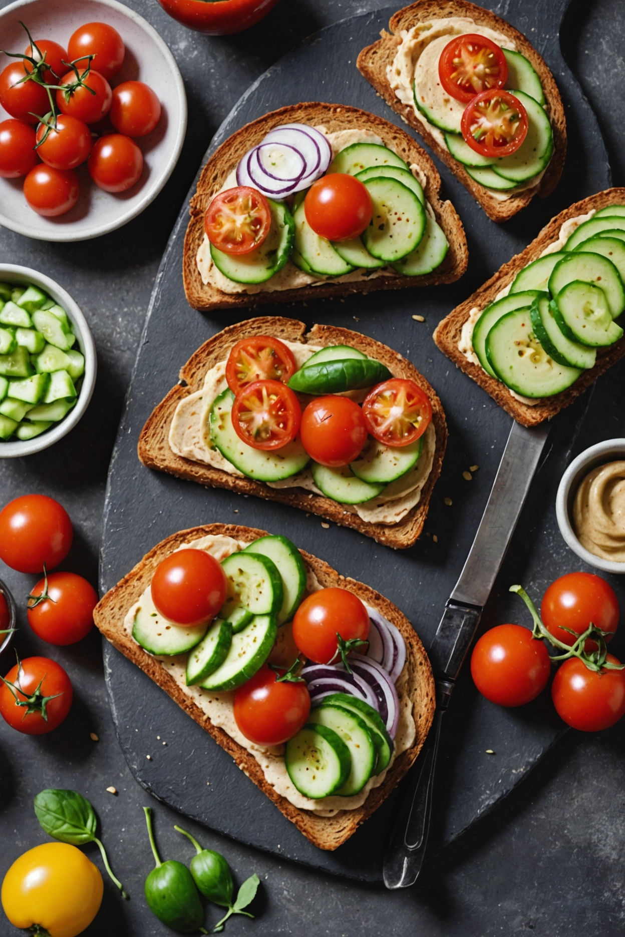 3. Mediterranean Hummus Toast