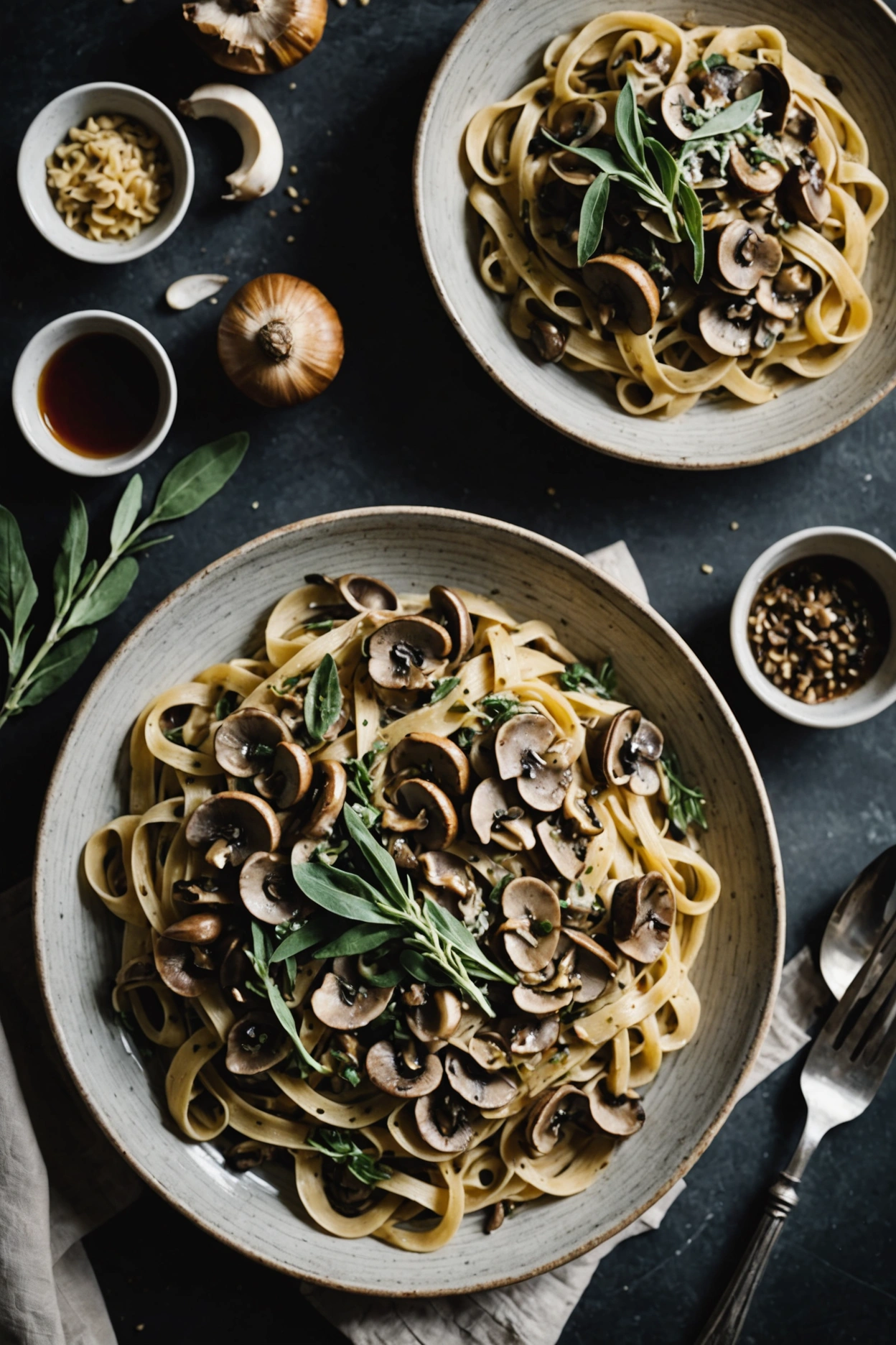 3. Mushroom and Sage Fettuccine