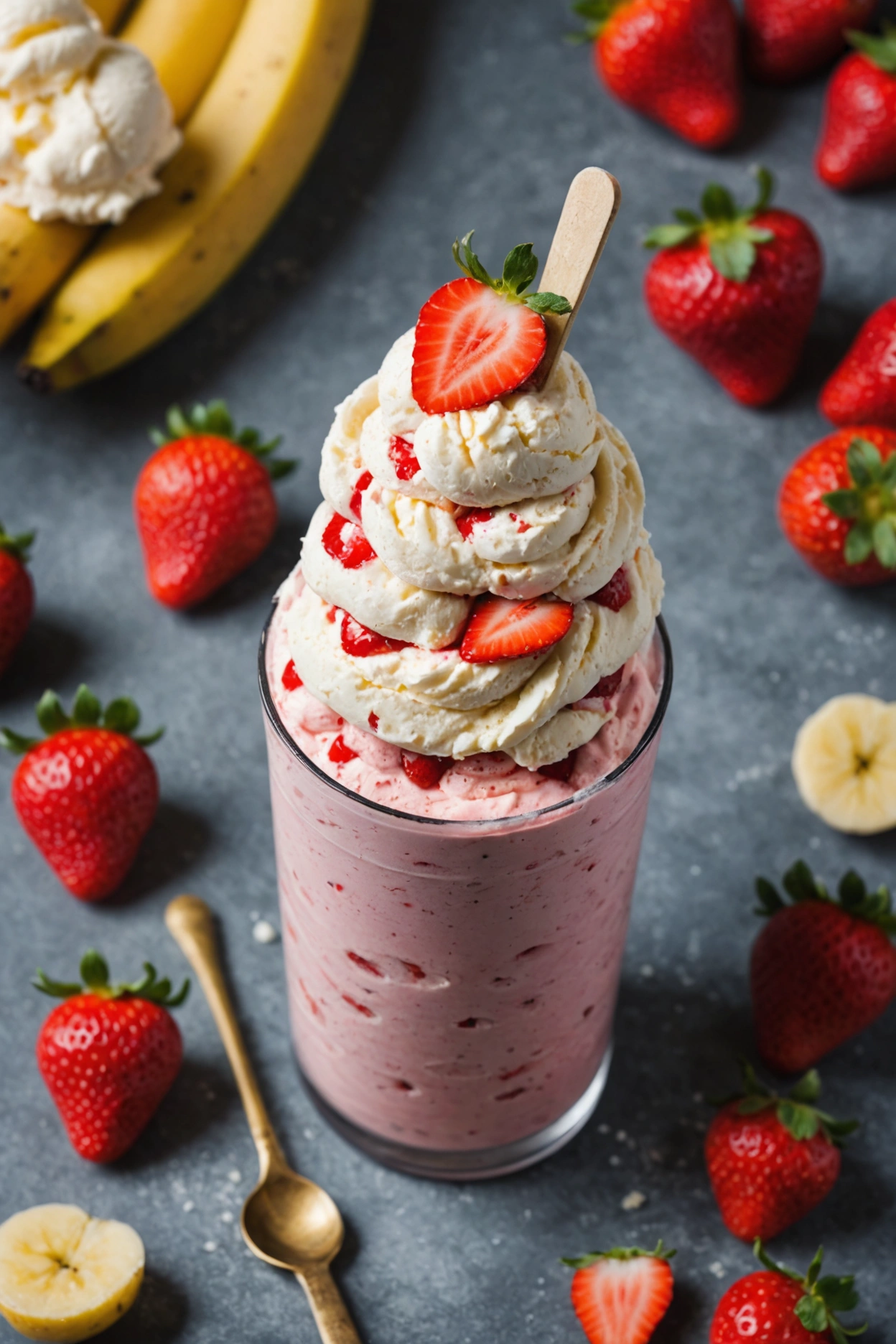 3. Strawberry Banana Ninja Creami Protein Ice Cream