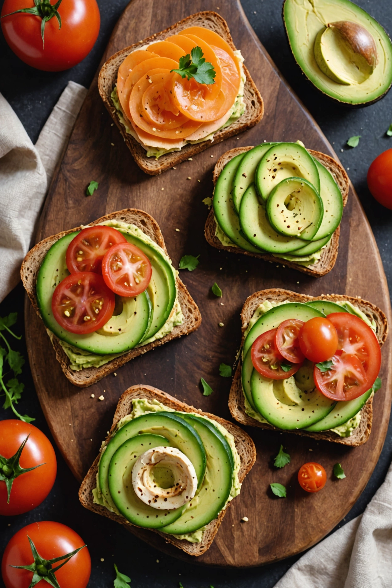 4. Veggie Delight Hummus Toast