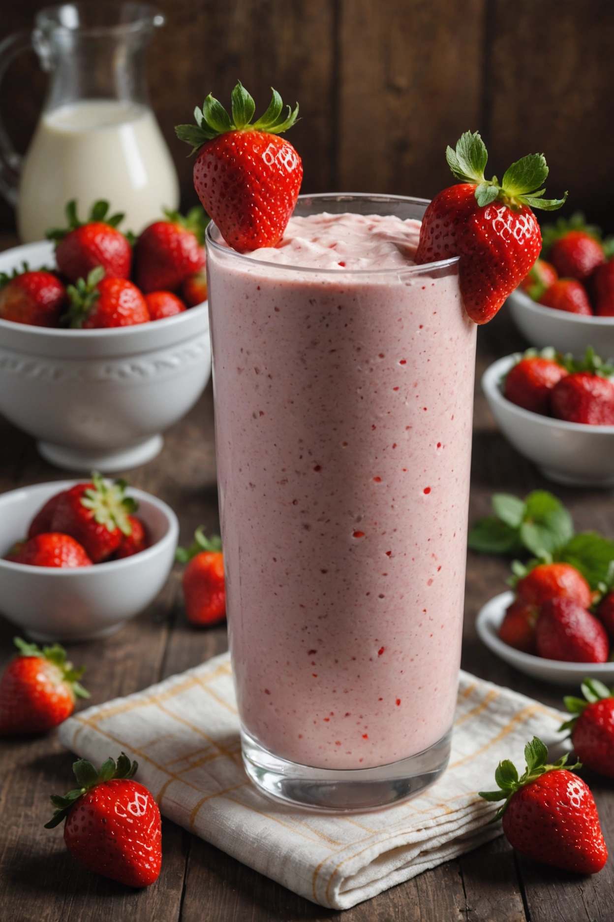 5. Strawberry Fields Cottage Cheese Smoothie