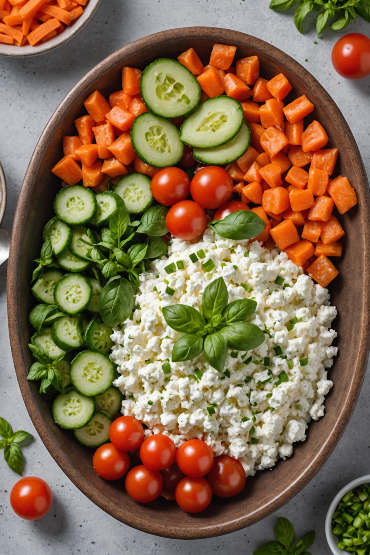 6. Veggie Delight Cottage Cheese Dinner Bowl