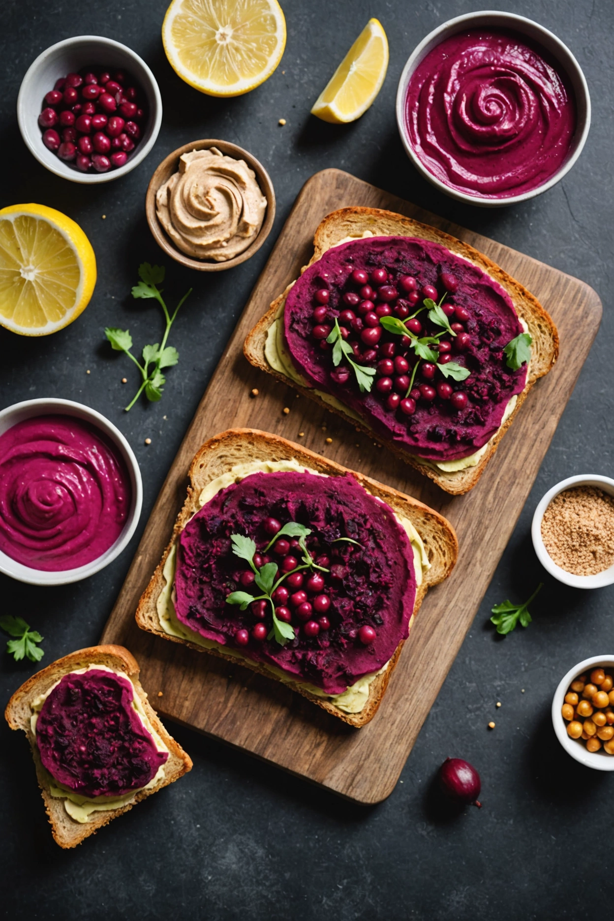 7. Beet Hummus Toast