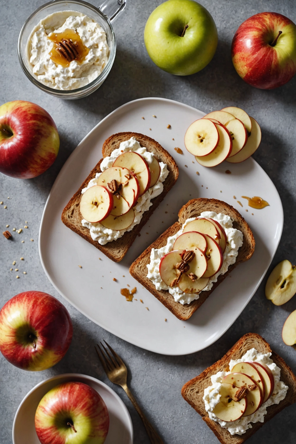 8. Apple and Cinnamon Cottage Cheese Toast