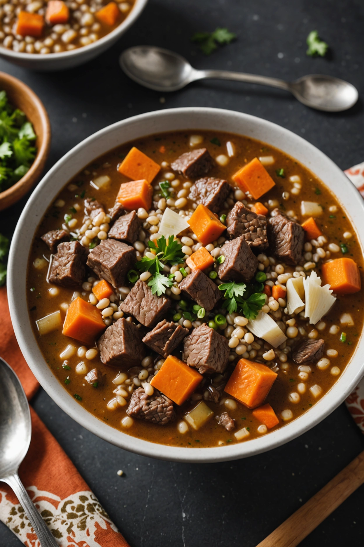 9. Hearty Beef and Barley Fall Soup