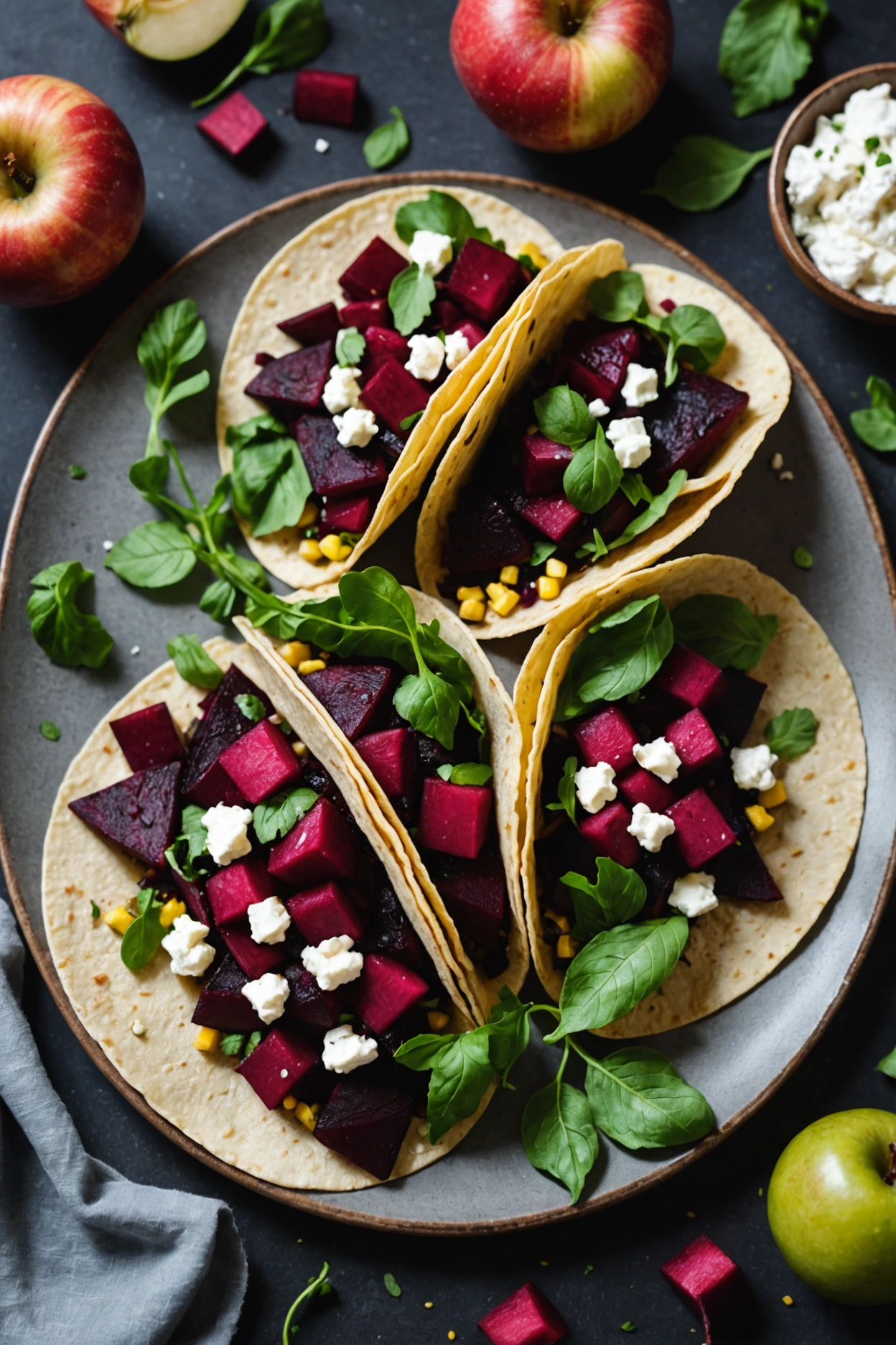 9. Roasted Beet and Apple Vegan Tacos