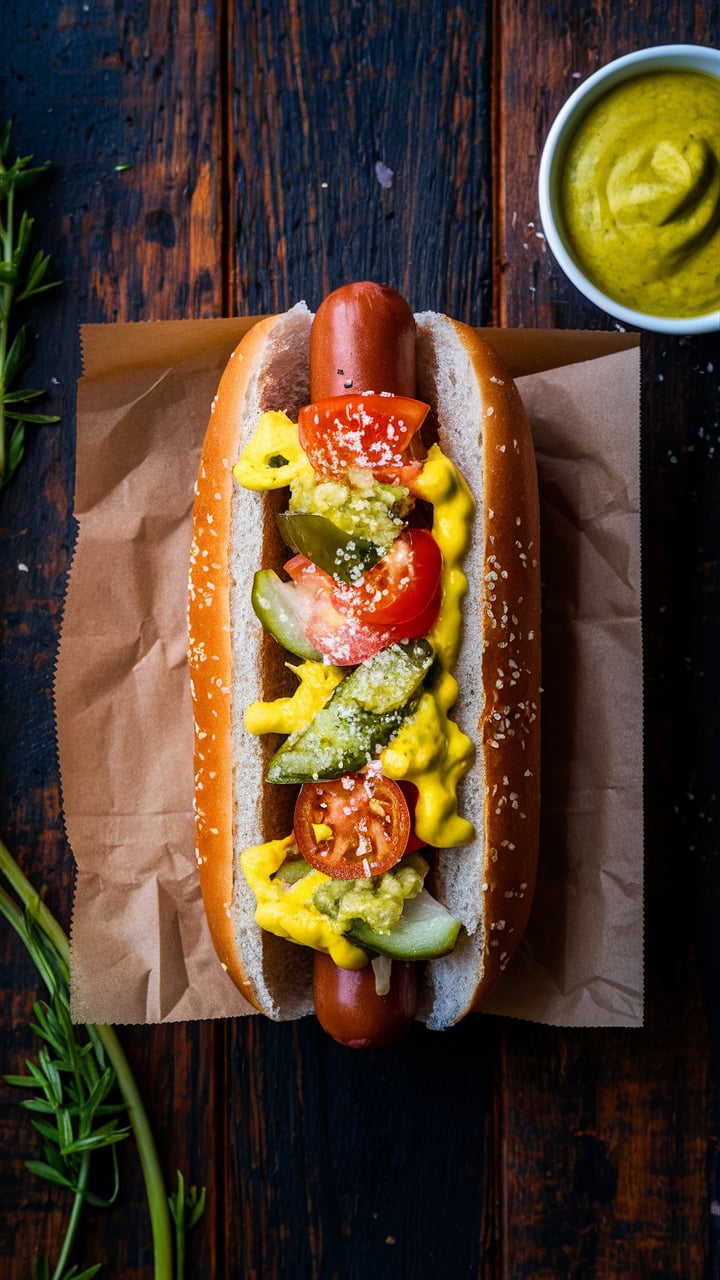Chicago style hot dog