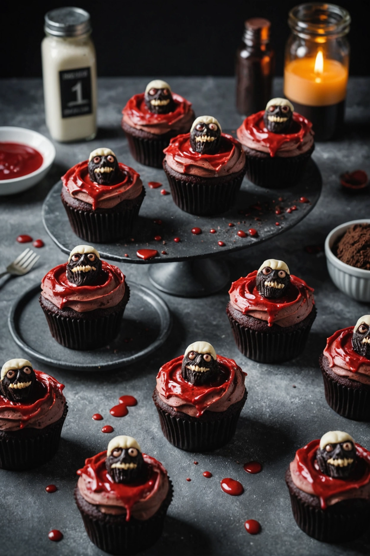 1. Bloody Vampire Cupcakes