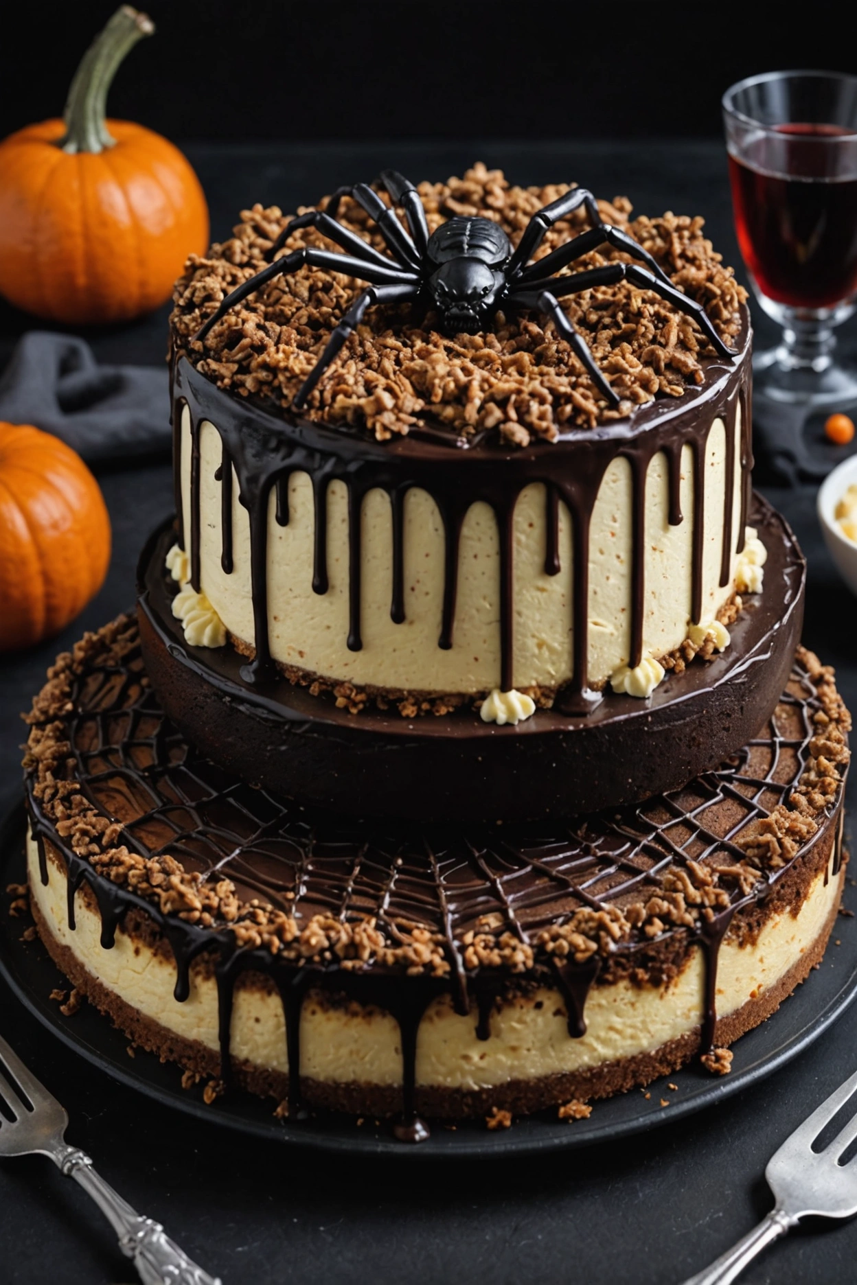 1. Spooky Spider Cheesecake