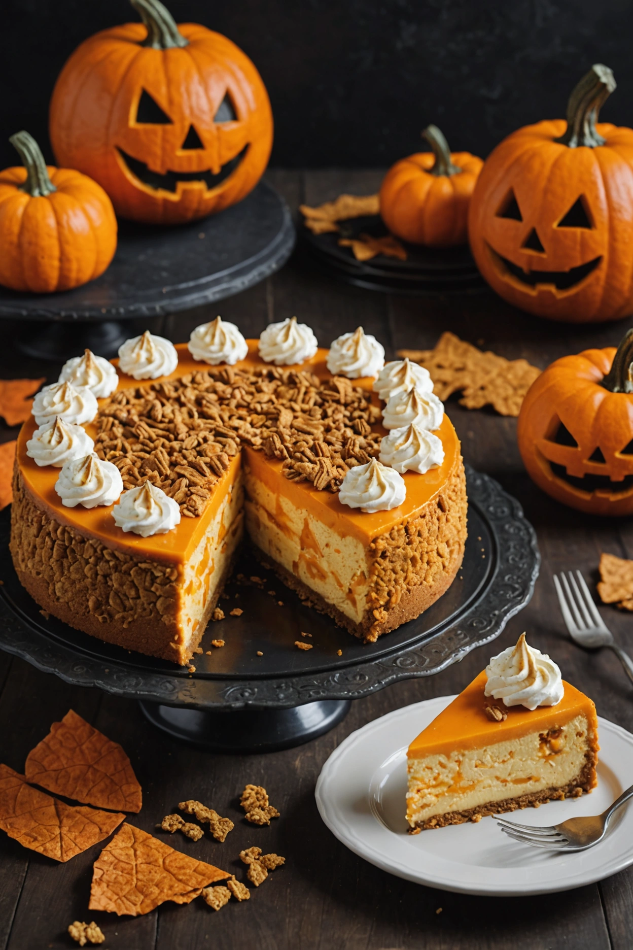 10. Jack-o'-Lantern Cheesecake