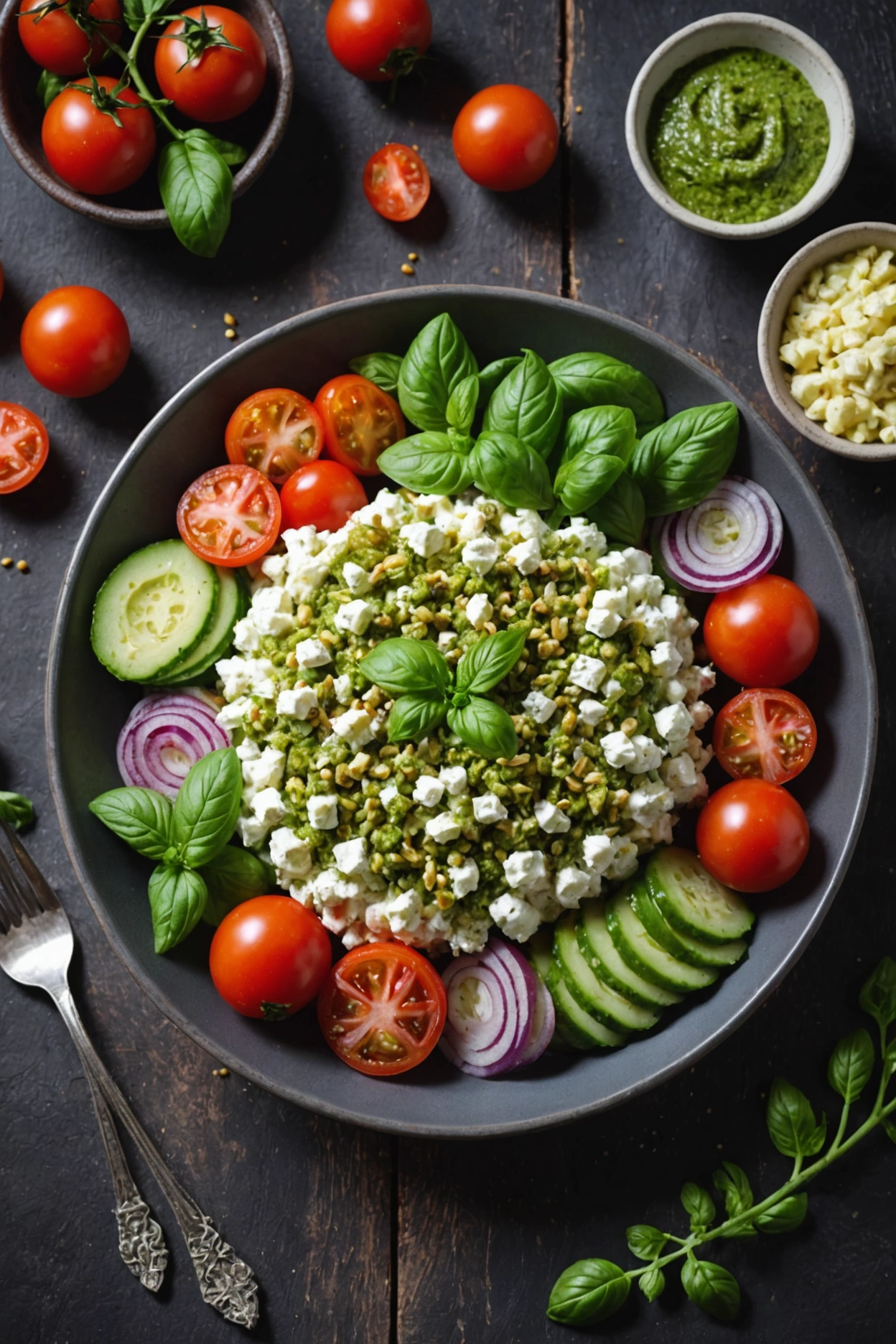 12. Cottage Cheese and Pesto Salad