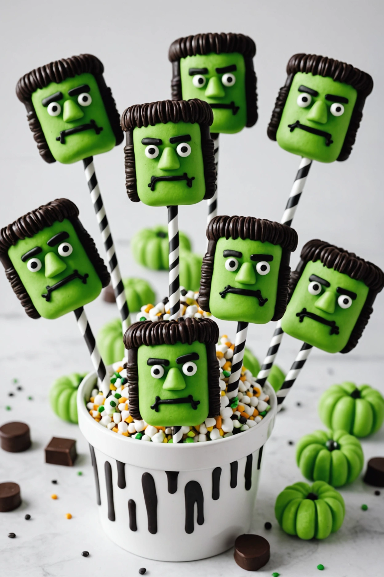 12. Frankenstein Marshmallow Pops