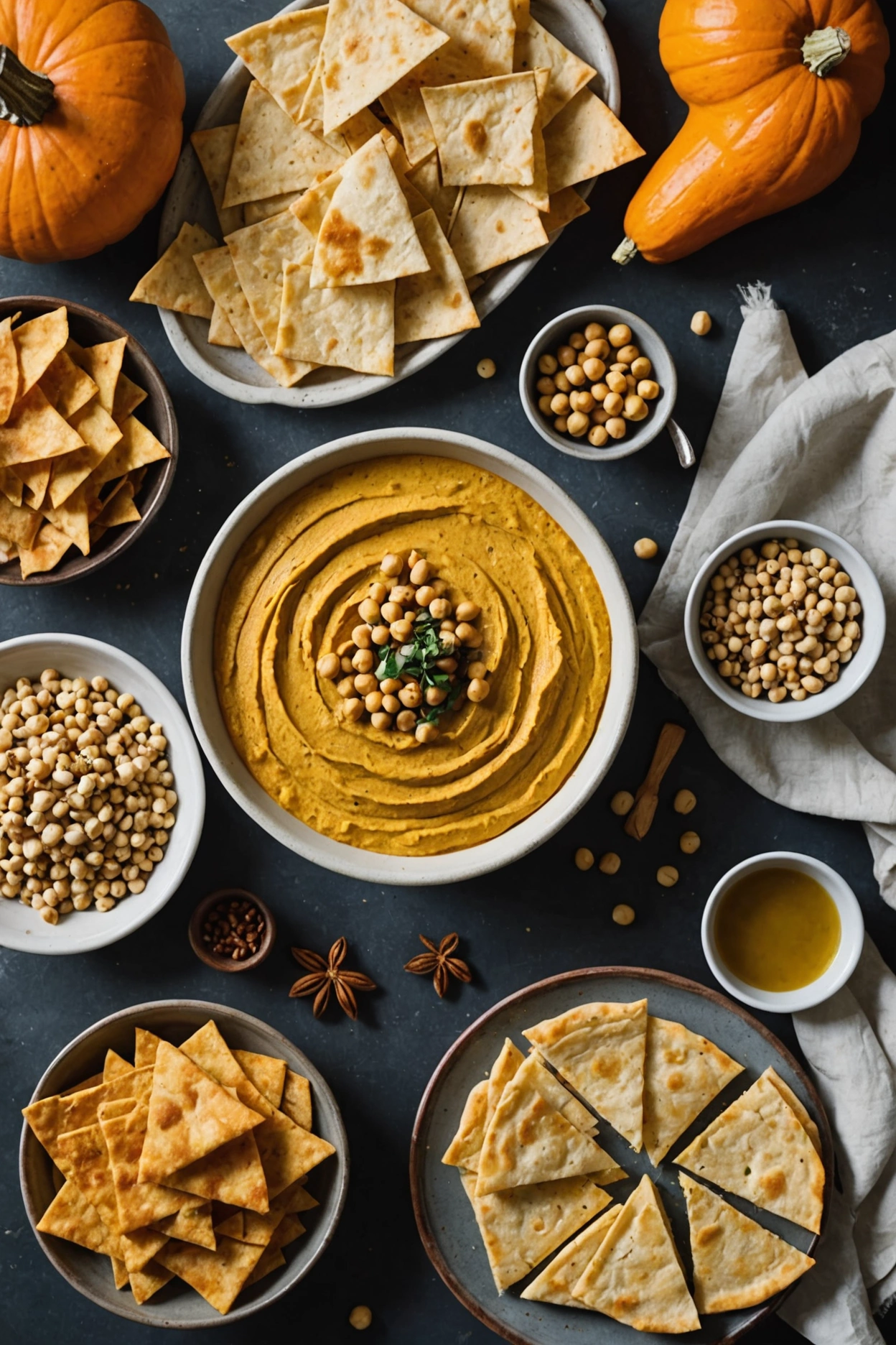 12. Pumpkin Hummus with Pita Chips