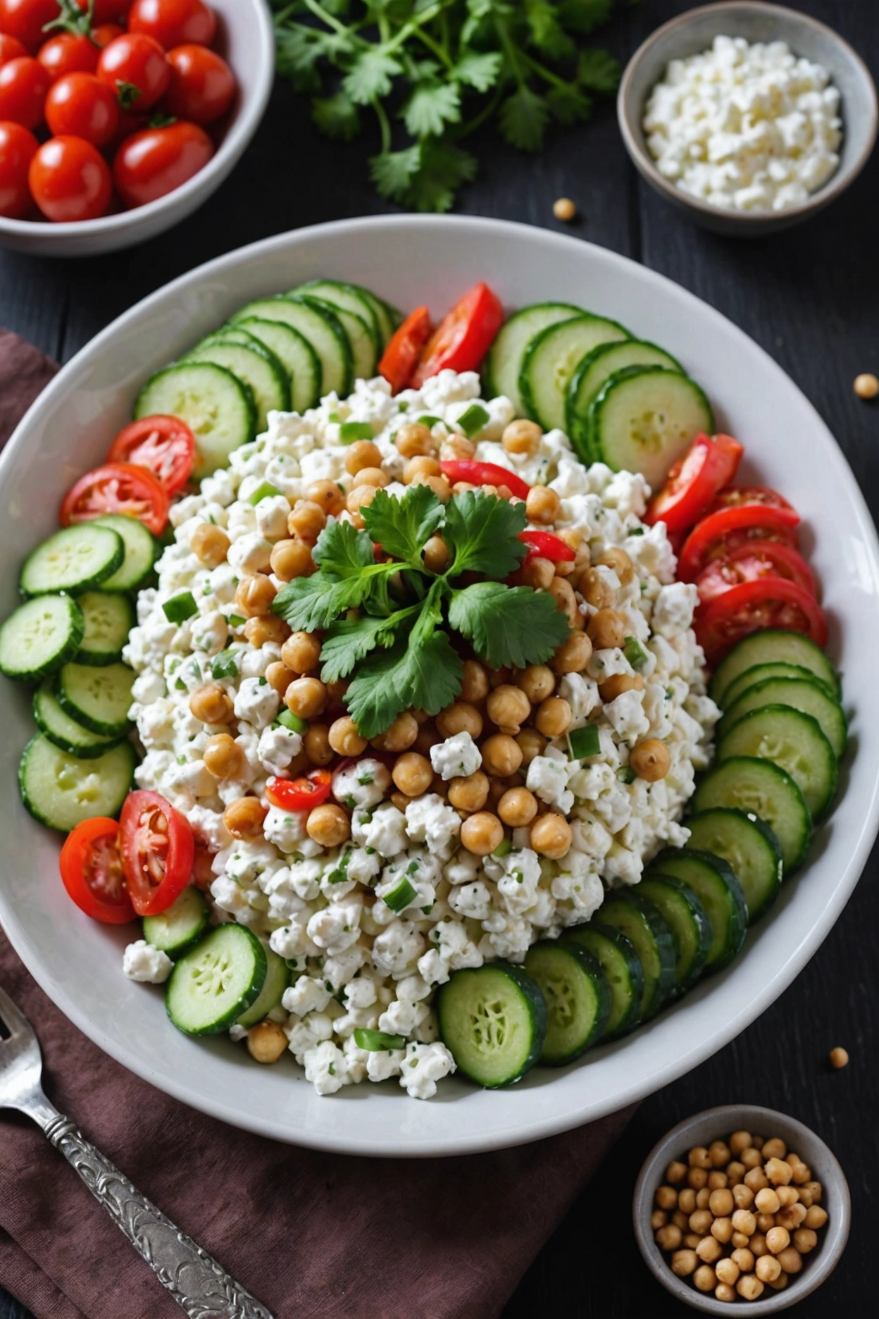 13. Cottage Cheese and Chickpea Salad