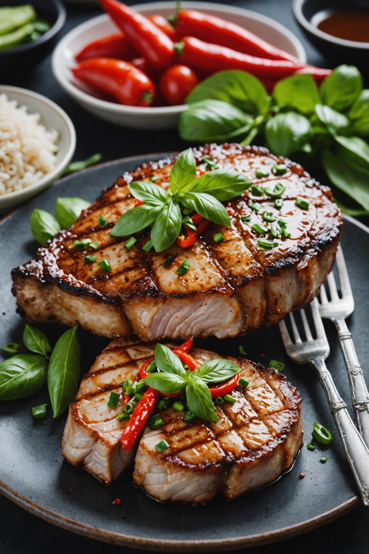 15. Thai Basil Pork Chops