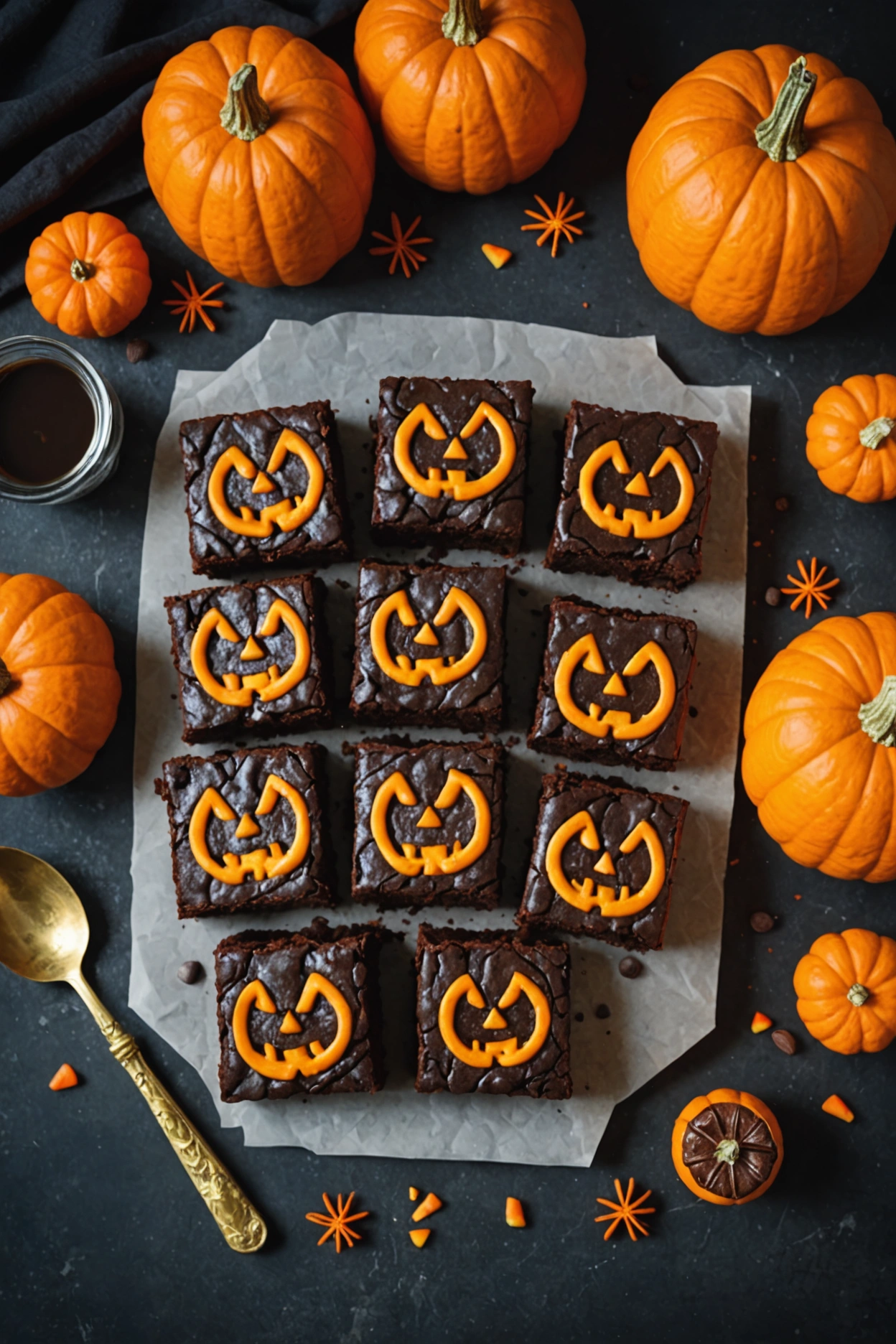 16. Jack-O'-Lantern Brownies