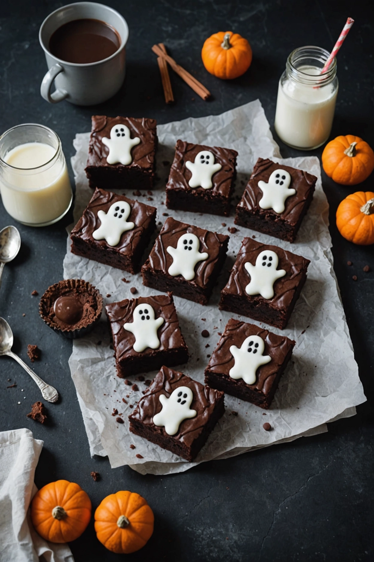 2. Ghostly Ganache Brownies