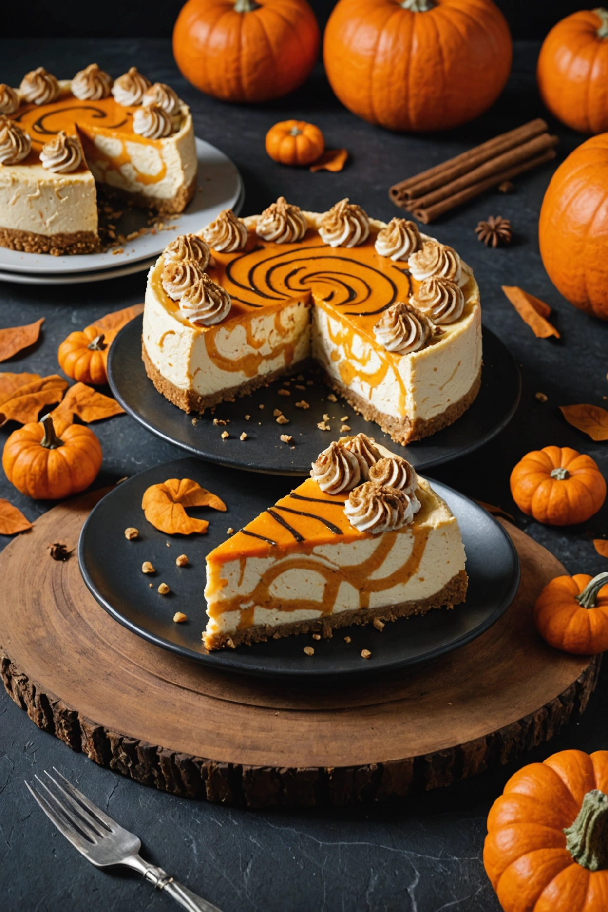 2. Pumpkin Swirl Cheesecake