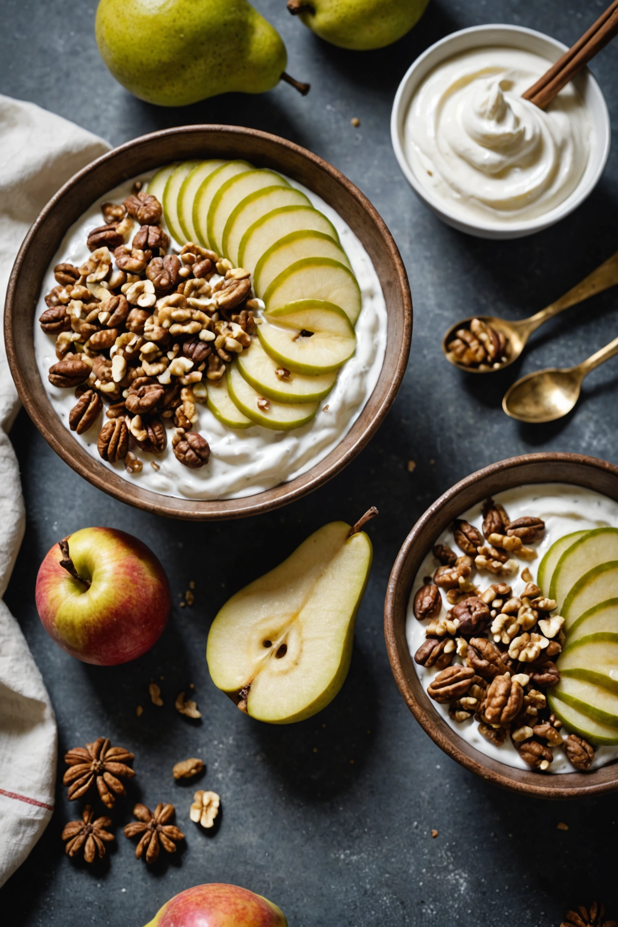 5. Pear and Walnut Yogurt Bowl