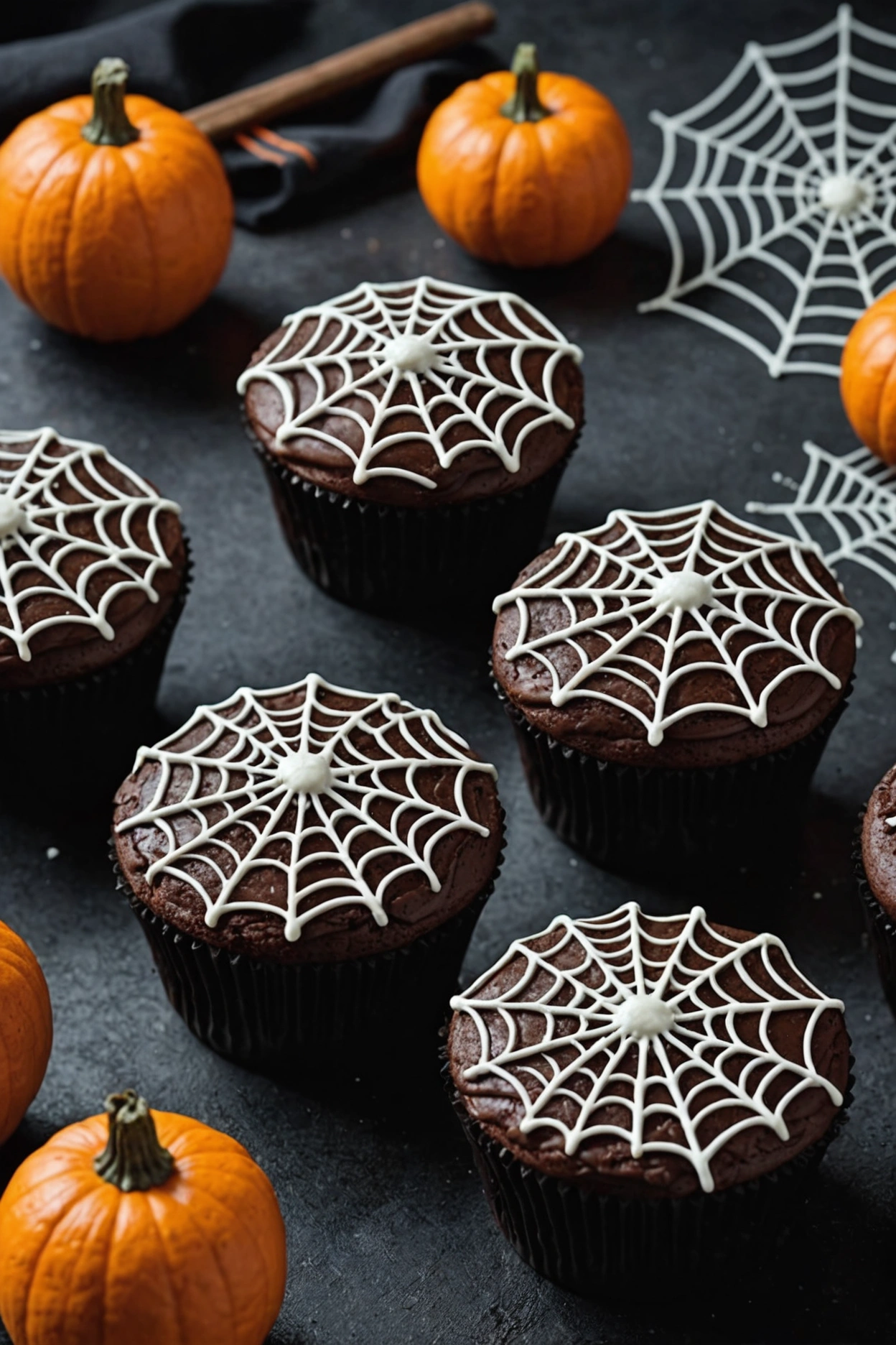 5. Spider Web Cupcakes