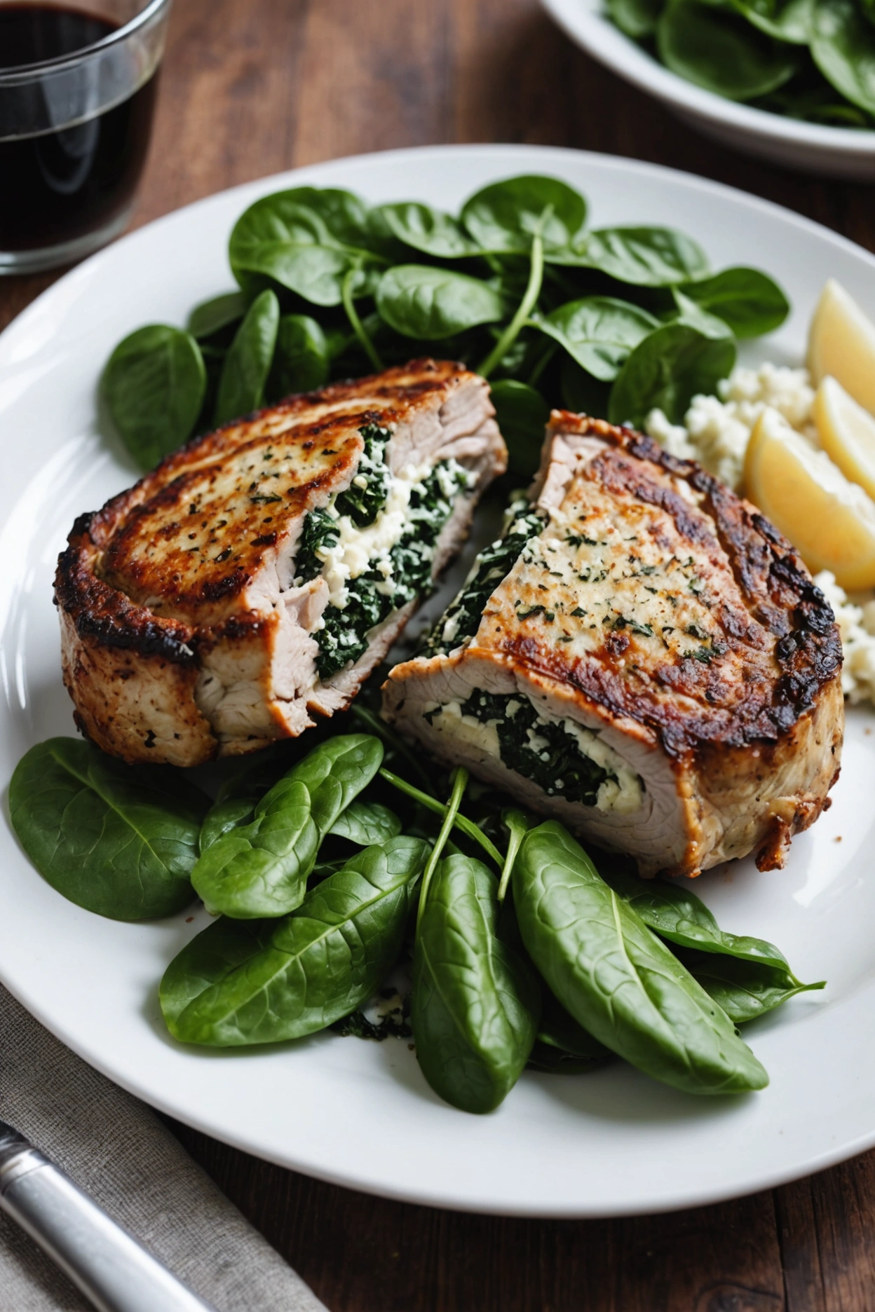 6. Spinach Stuffed Pork Chops