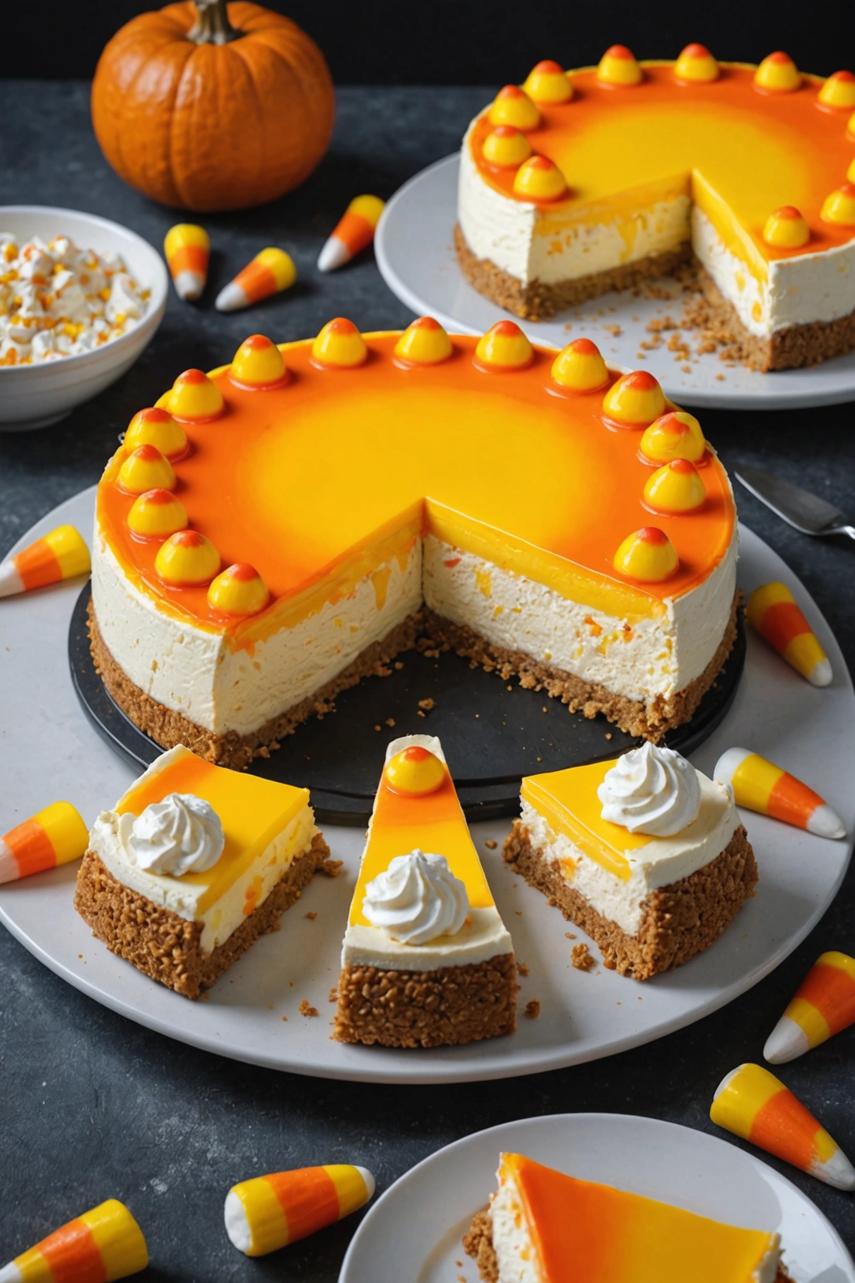 7. Candy Corn Cheesecake