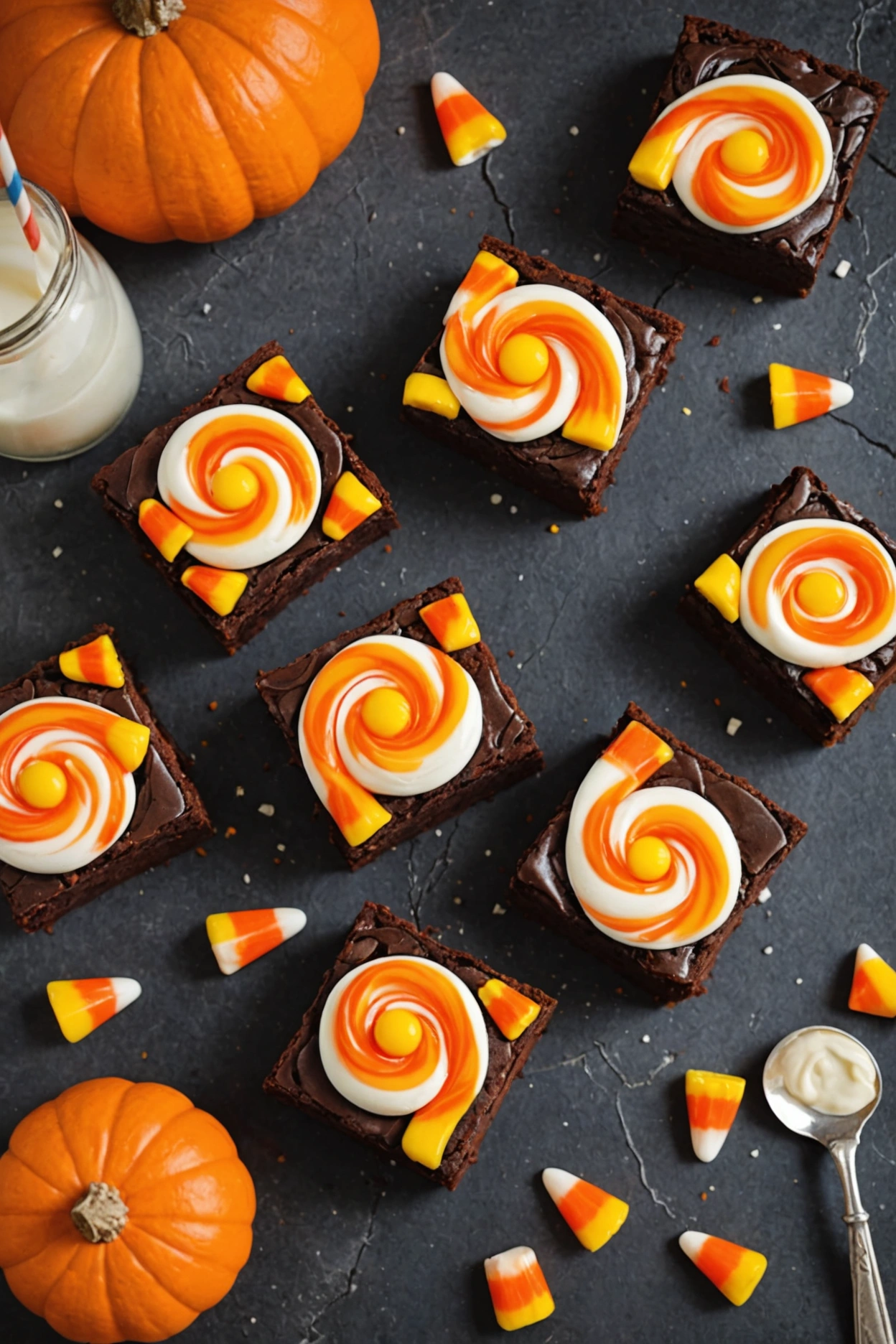 7. Candy Corn Swirl Brownies