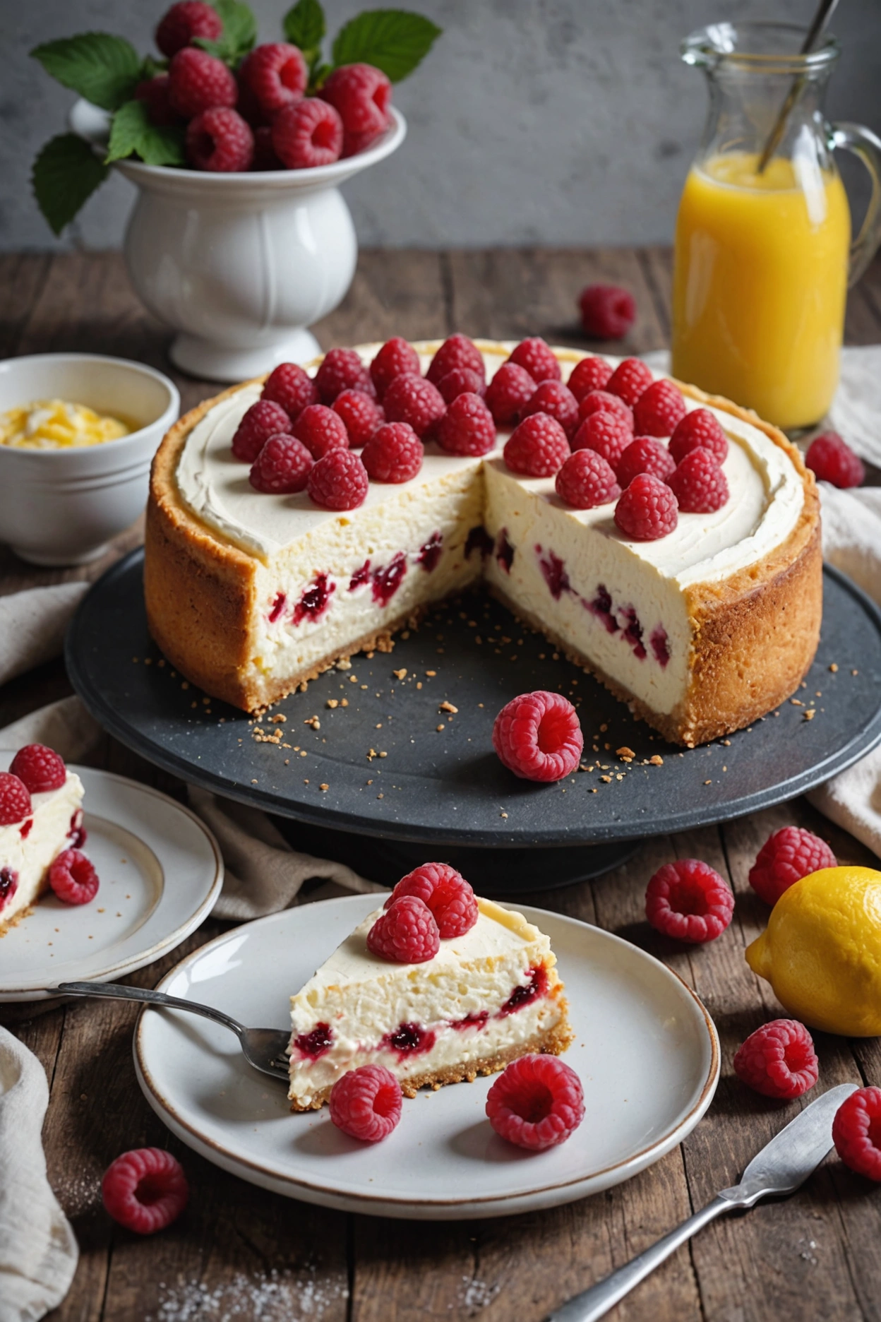 7. Raspberry Cottage Cheese Cheesecake