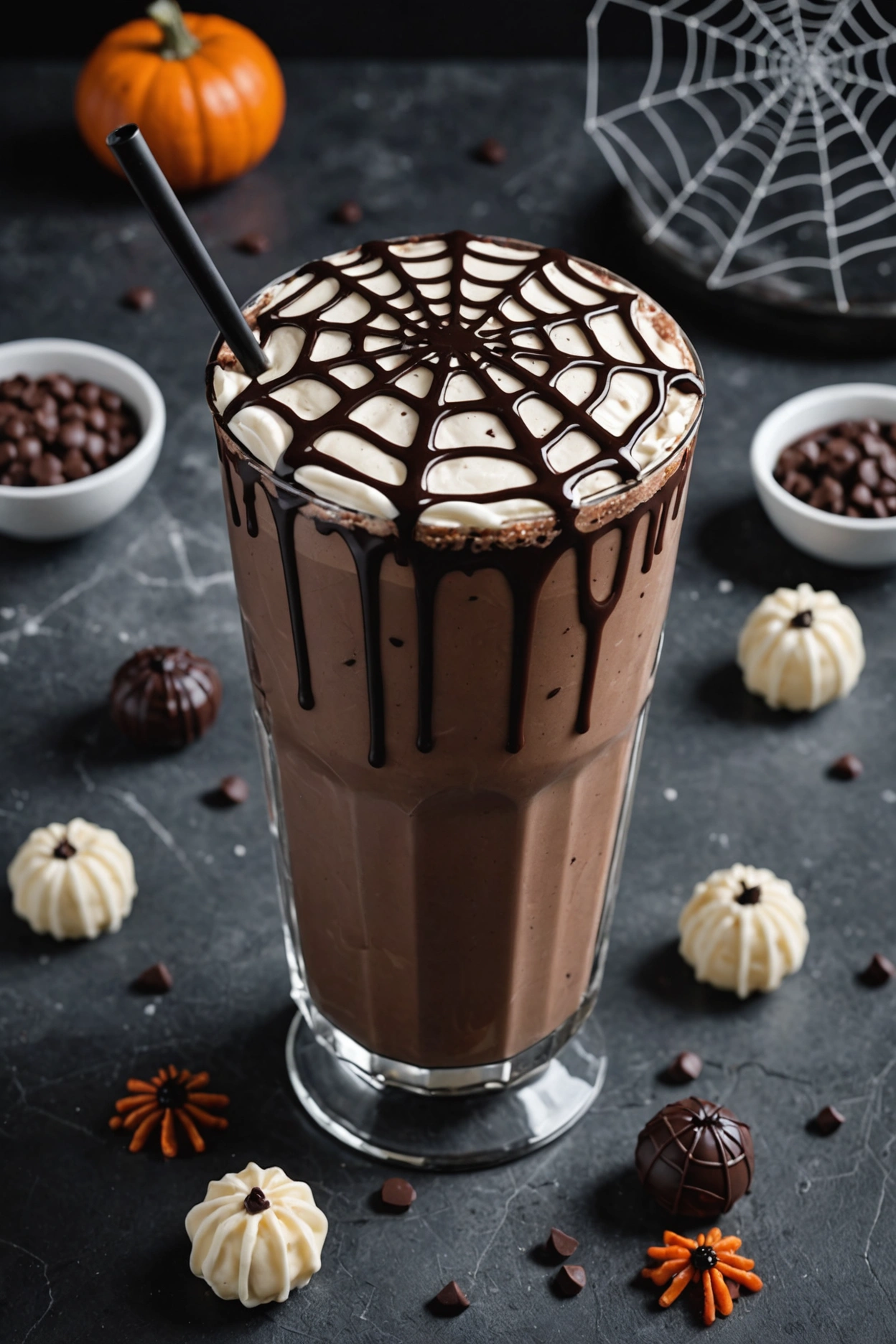 7. Spider Web Chocolate Milkshake