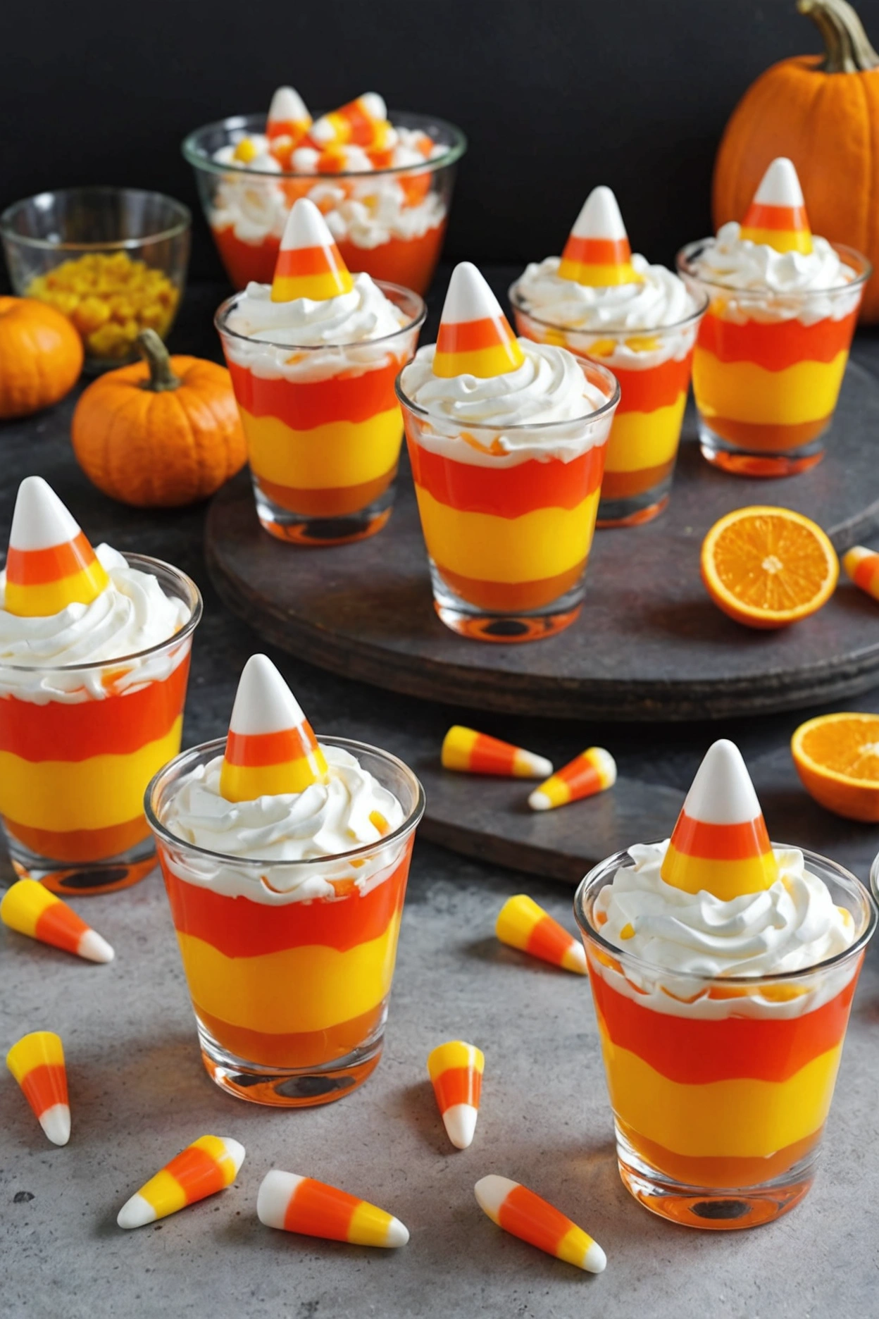 8. Candy Corn Jello Cups