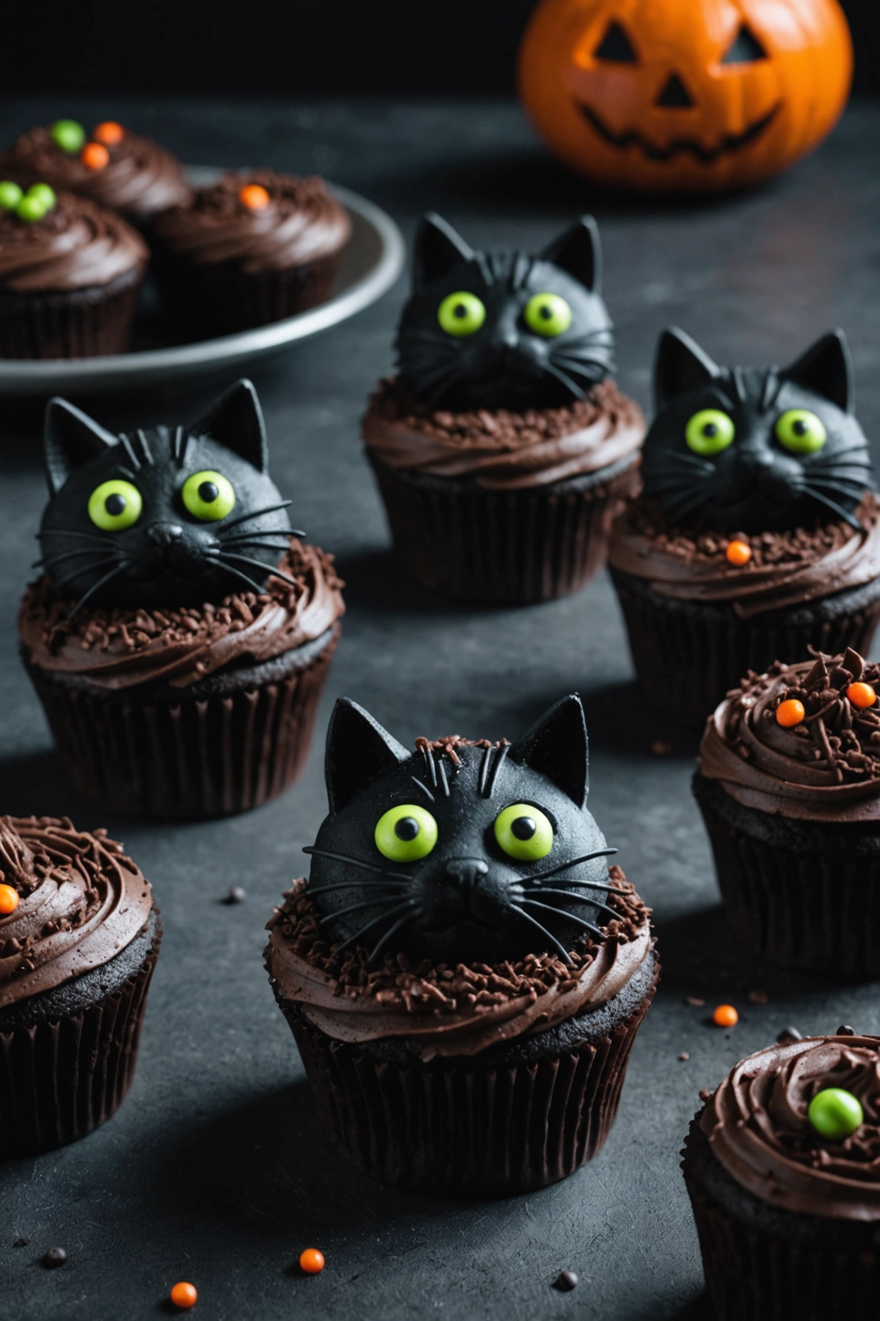 9. Black Cat Cupcakes